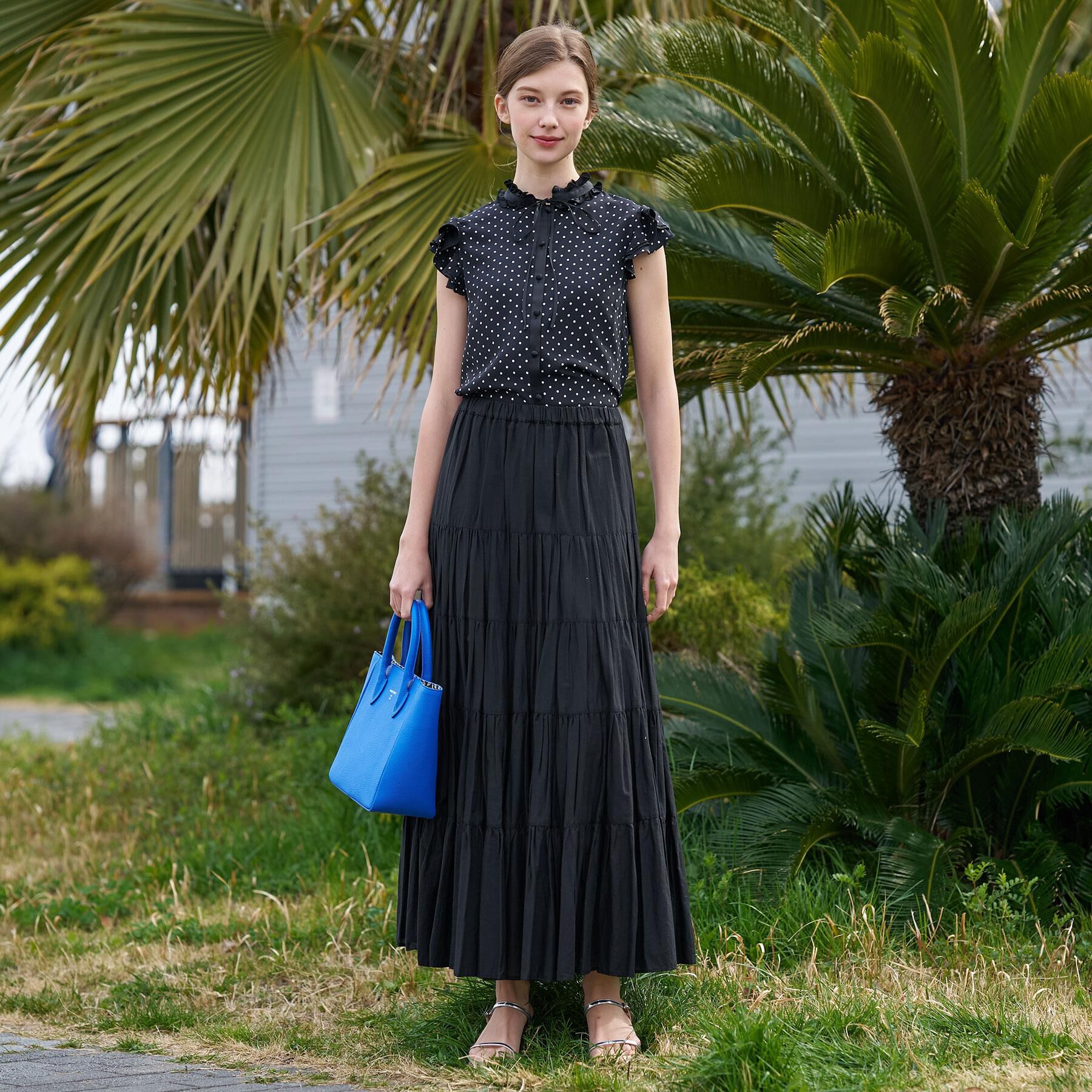 DRESSTERIOR「【otonaMUSE5月号掲載/着映え/ウォッシャブル】ドットプリントウィングスリーブブラウス」|シャツ・ブラウス|