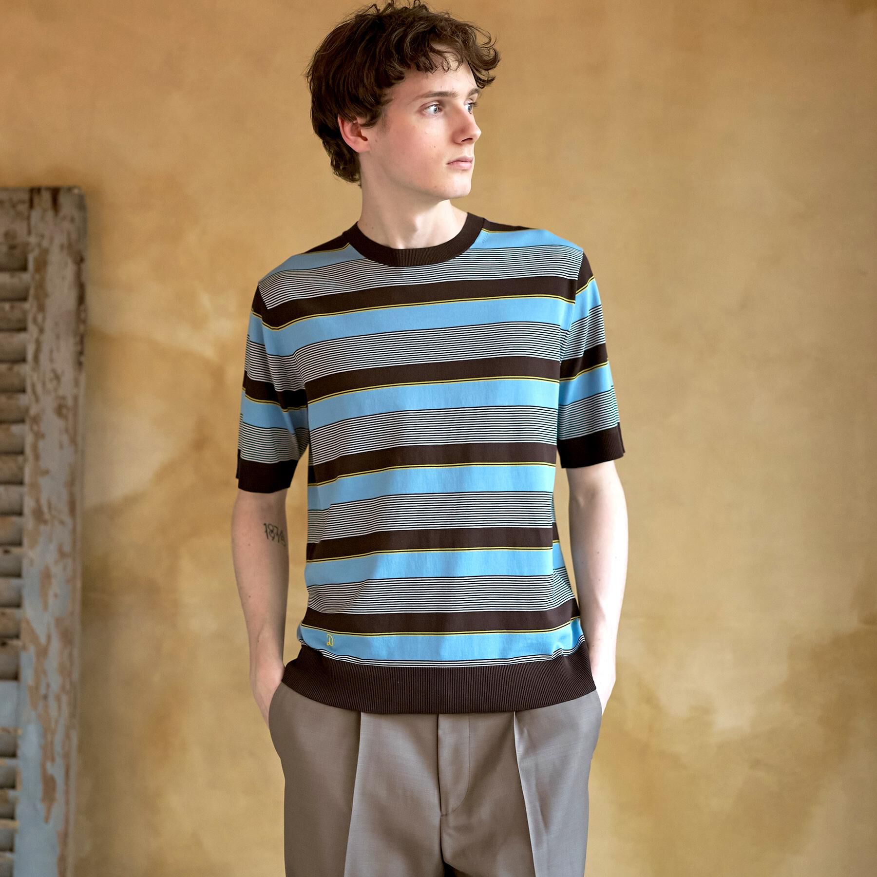 DRESSTERIOR「【ウォッシャブル】コットンシルク マルチボーダーニット」|ニット・セーター|