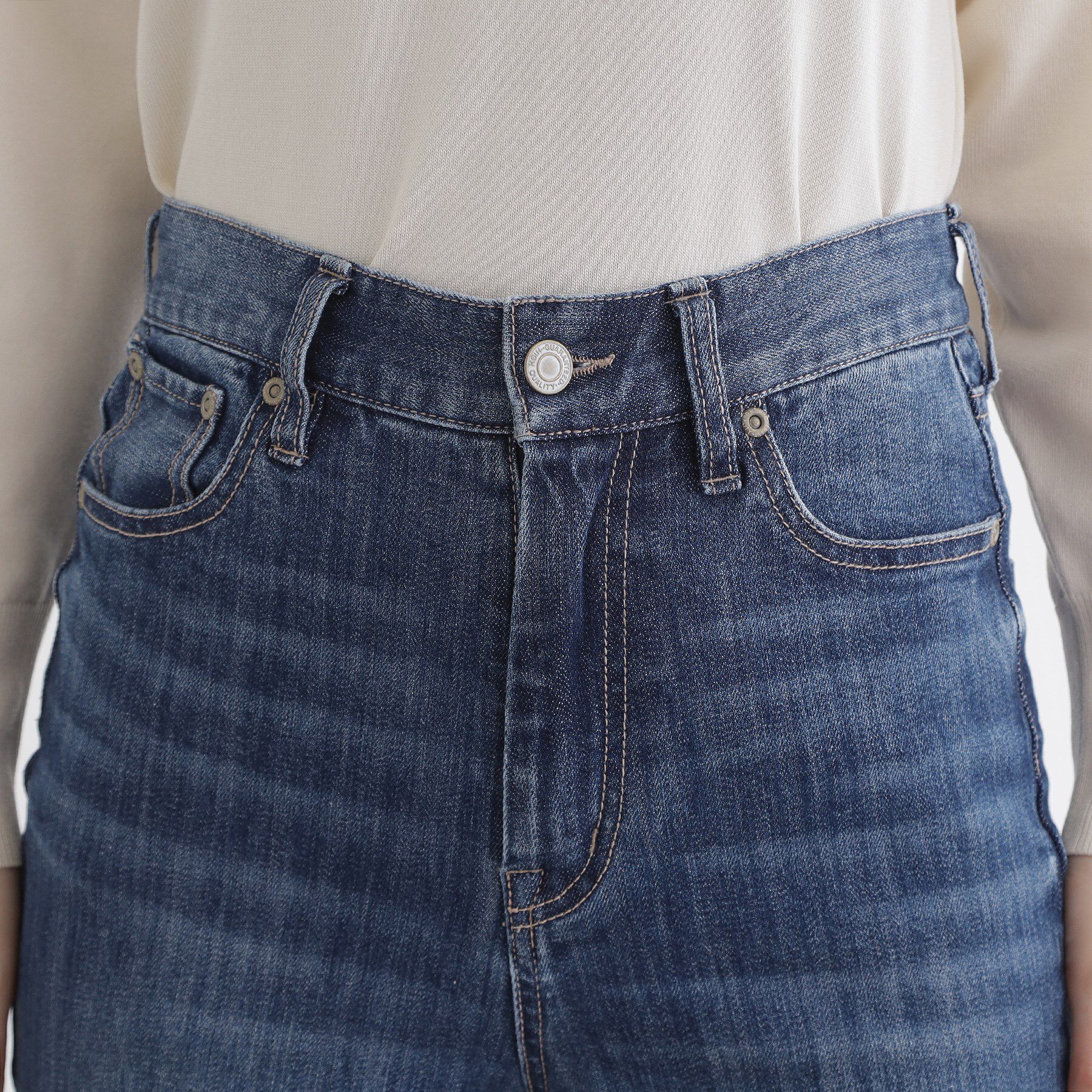 grove「【美シルエット/選べる着丈】大人のためのソフトフレアーデニム」|デニム|