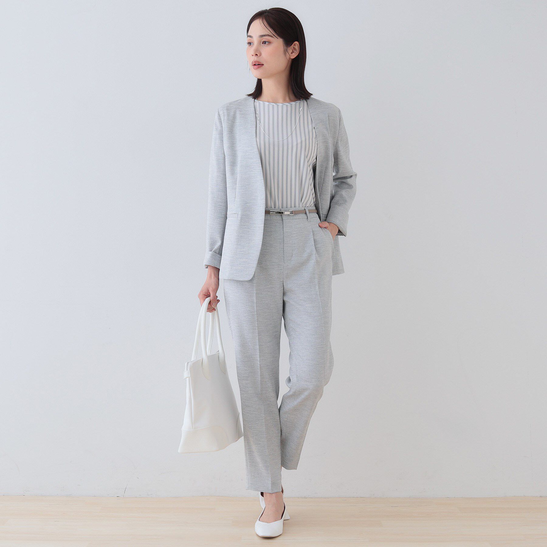 INDIVI「【こなれSETUP】リネンライクテーパードパンツ」|その他|