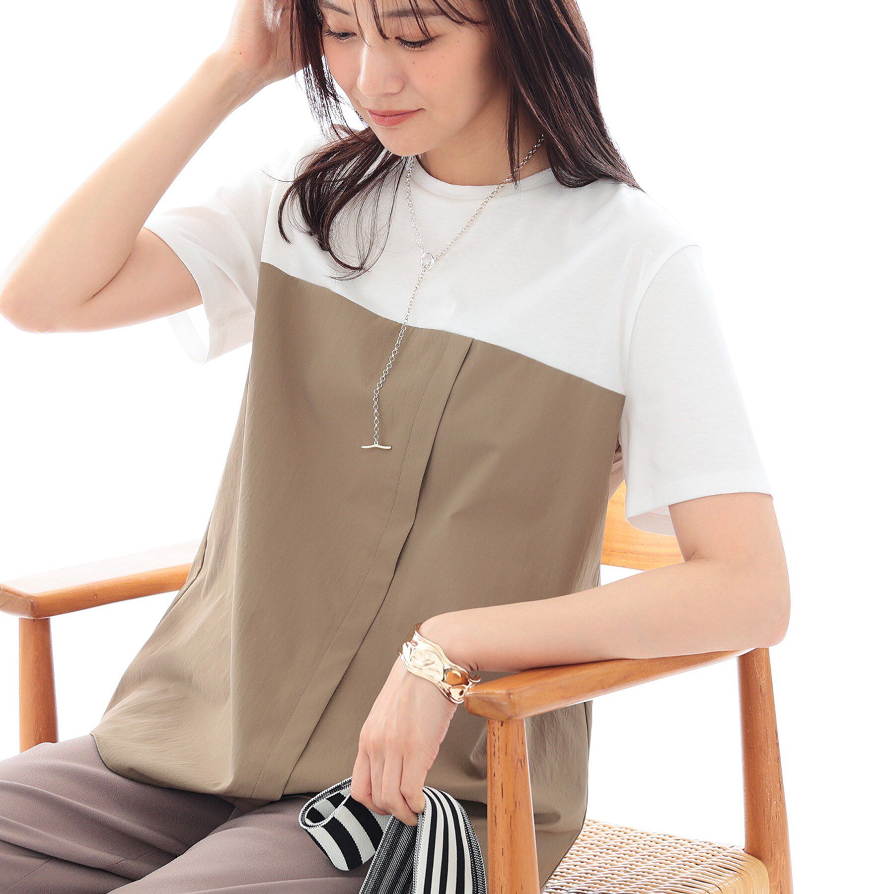 INDIVI「【洗える】ビスチェレイヤード風トップス」|Tシャツ・カットソー|