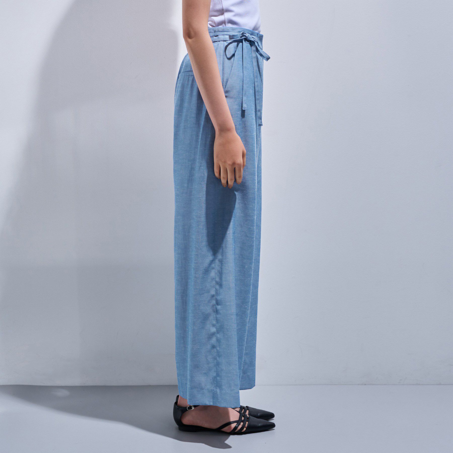 INDIVI「【日本製／SETUP可能】ソフトダンガリーワイドパンツ」|その他|