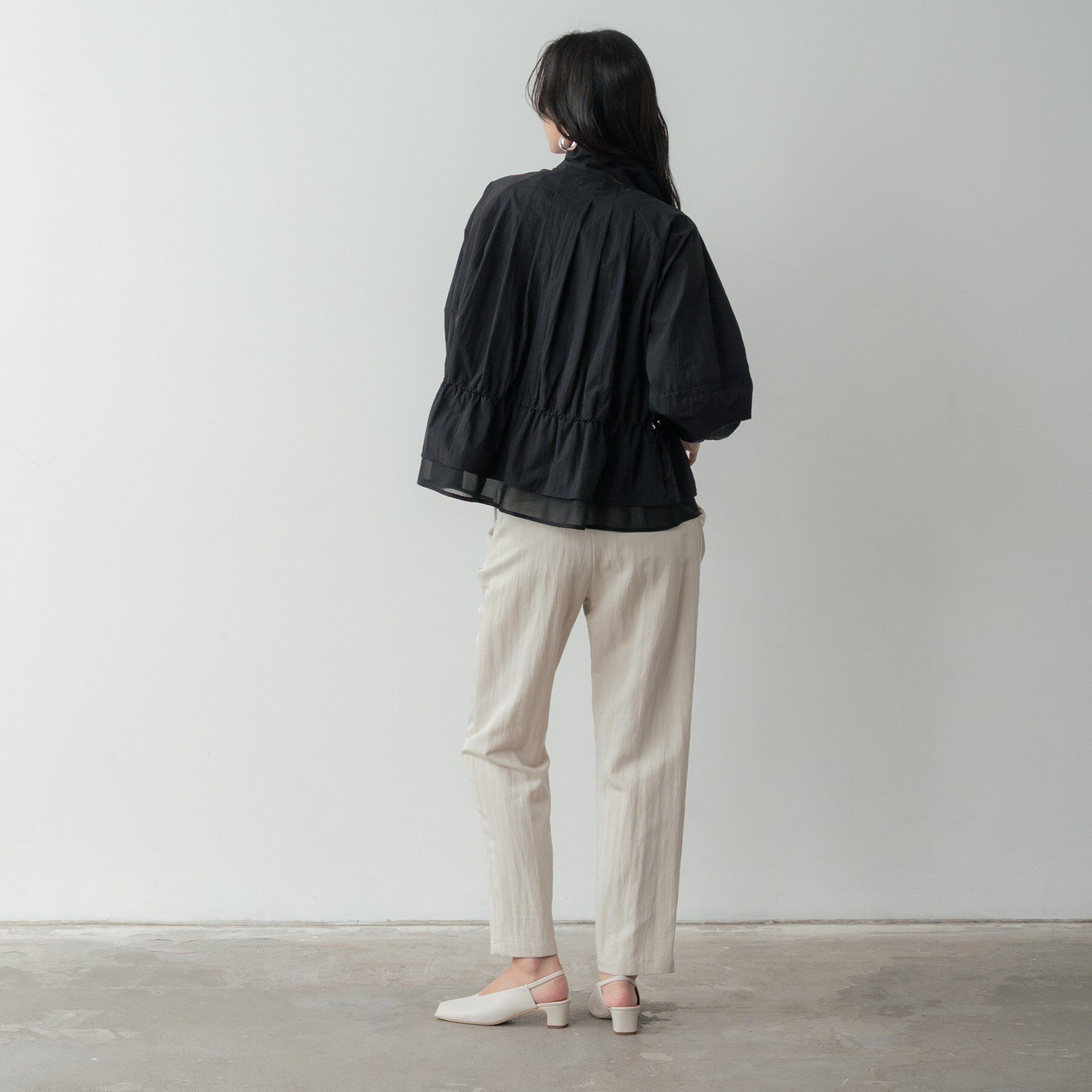 GALLEST「シャーリングペプラムブルゾン」|ブルゾン・スタジャン|