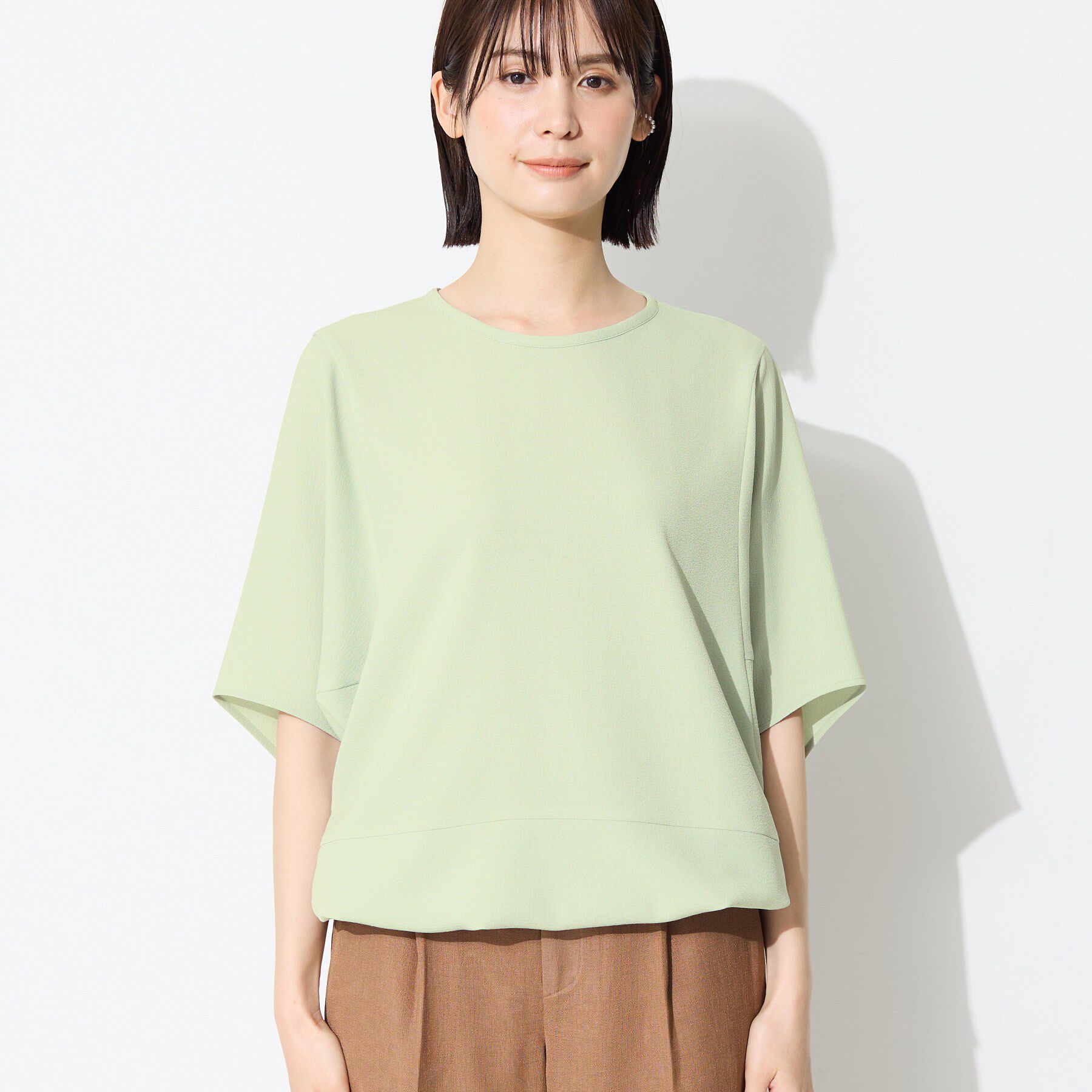 INDIVI「【洗える／2WAY／裾ドロスト付き】 ドルマンスリーブチュニックトップス」|Tシャツ・カットソー|