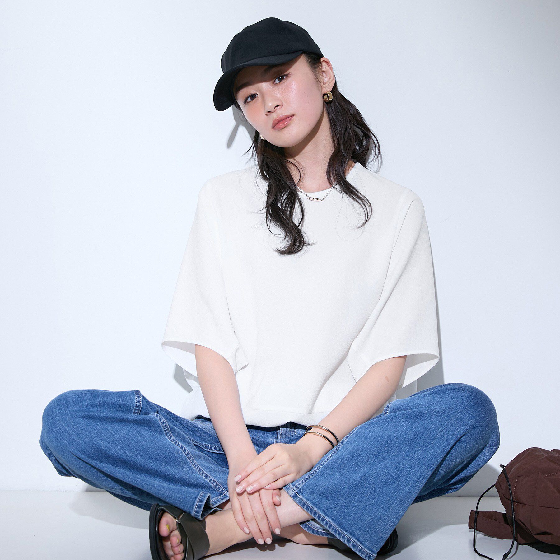 INDIVI「【洗える／2WAY／裾ドロスト付き】 ドルマンスリーブチュニックトップス」|Tシャツ・カットソー|