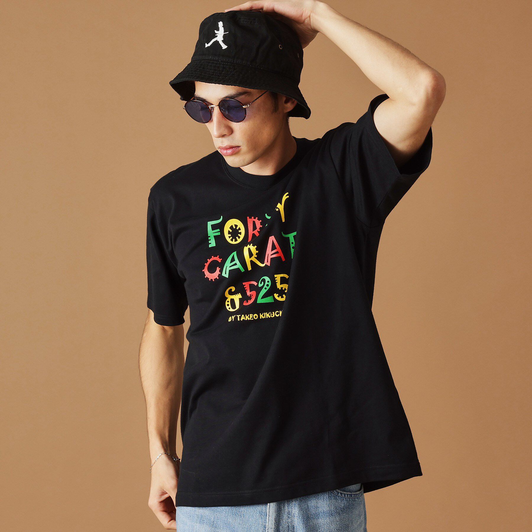 40CARATS&525「【Sサイズ～】レゲエ調プリント半袖Tシャツ」|Tシャツ・カットソー|