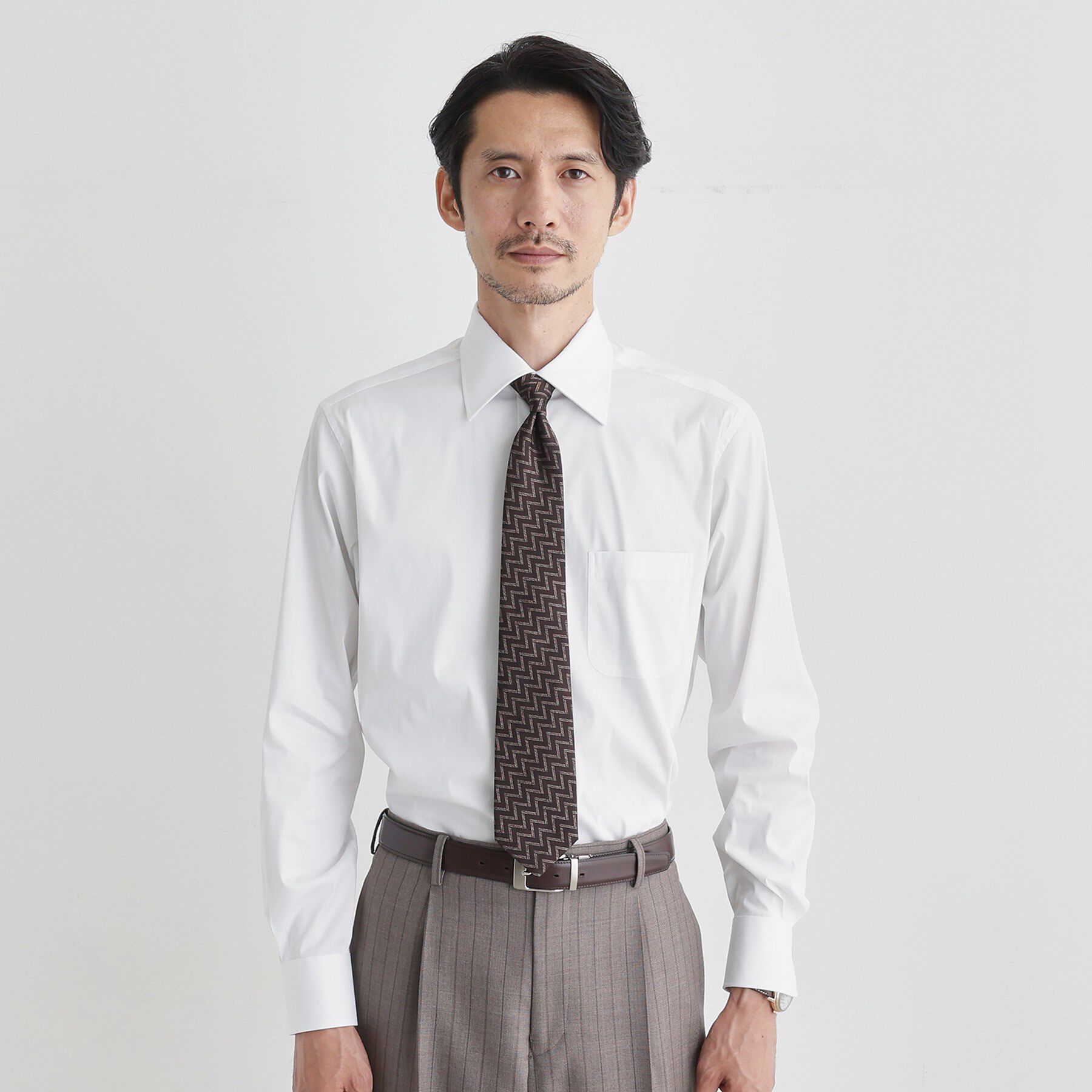 TAKEO KIKUCHI「ストレッチ ワイドカラー シャツ」|シャツ・ブラウス|