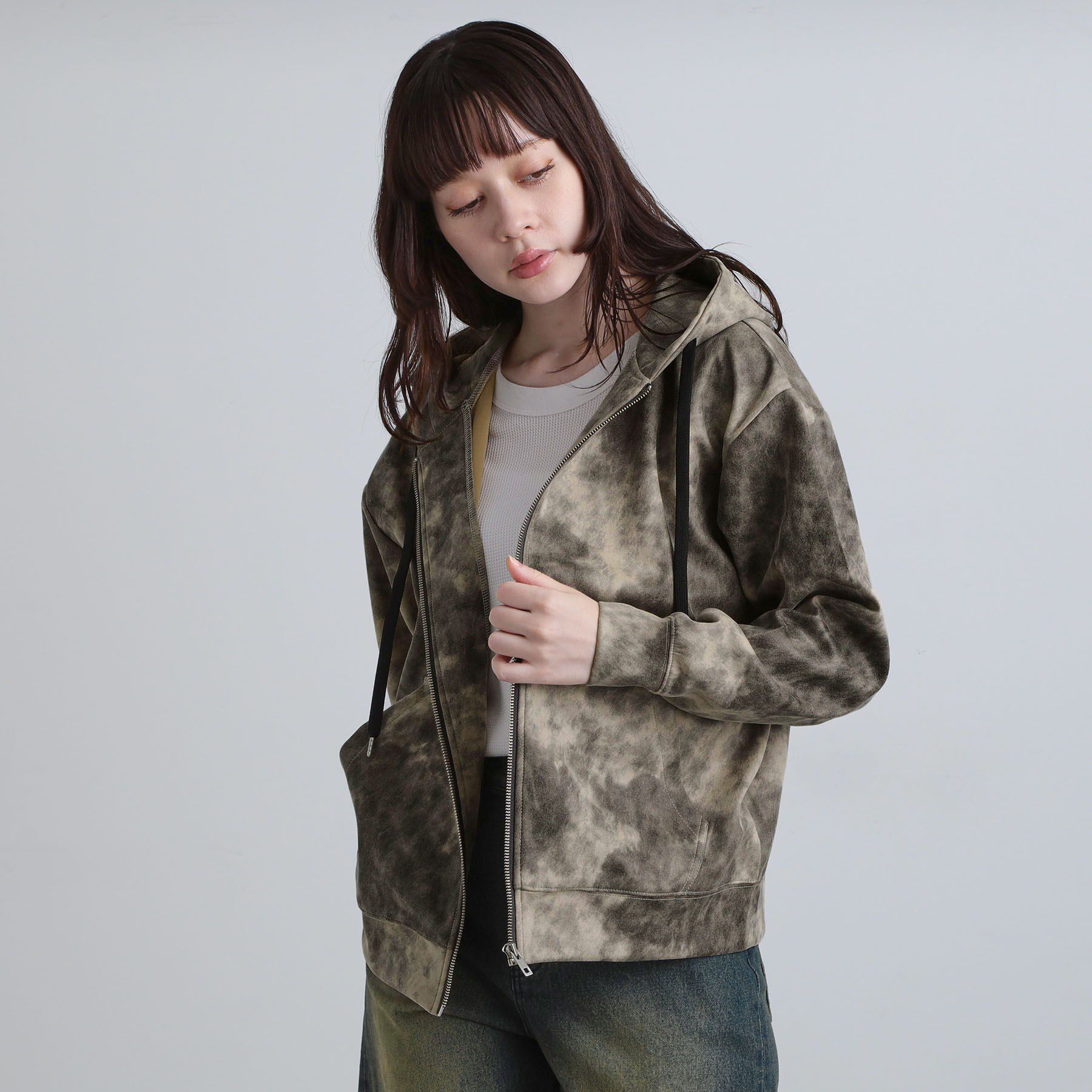 tk.TAKEO KIKUCHI「ヴィンテージライクプリント ジップパーカー」|パーカー|