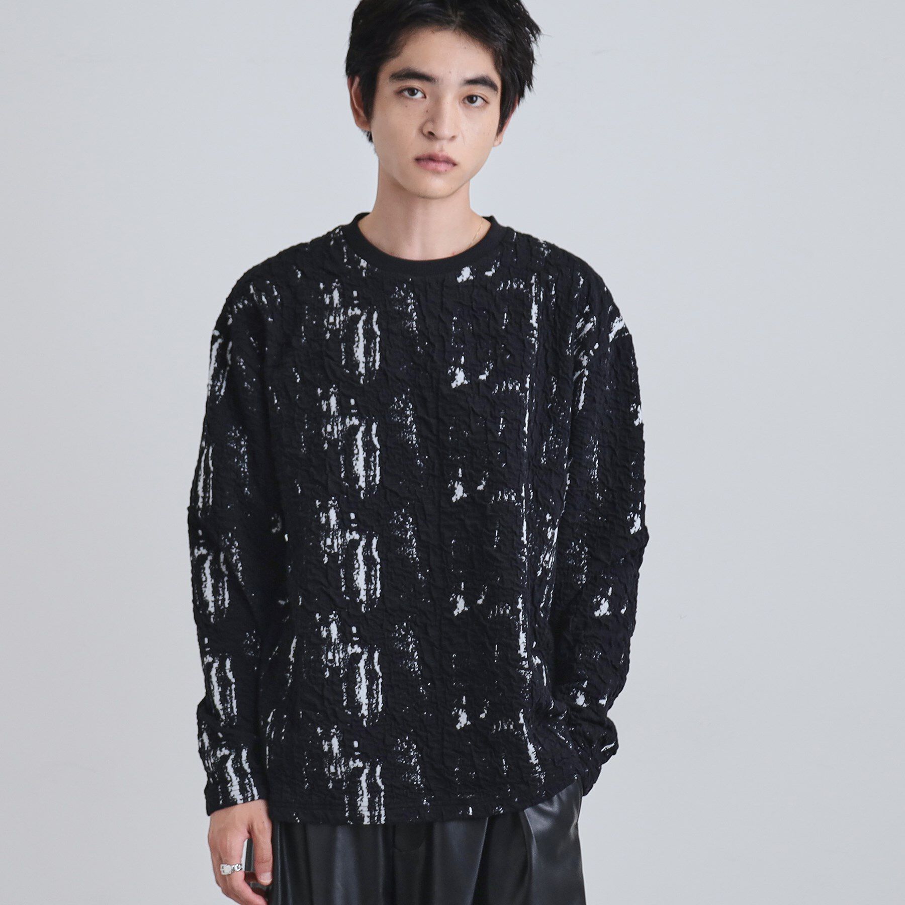 tk.TAKEO KIKUCHI「アブストラクトふくれジャカードプルオーバー」|Tシャツ・カットソー|