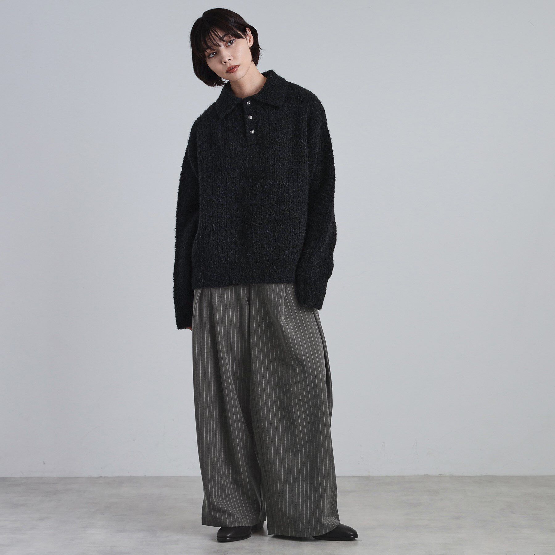 tk.TAKEO KIKUCHI「ブークレニットポロシャツ」|ニット・セーター|