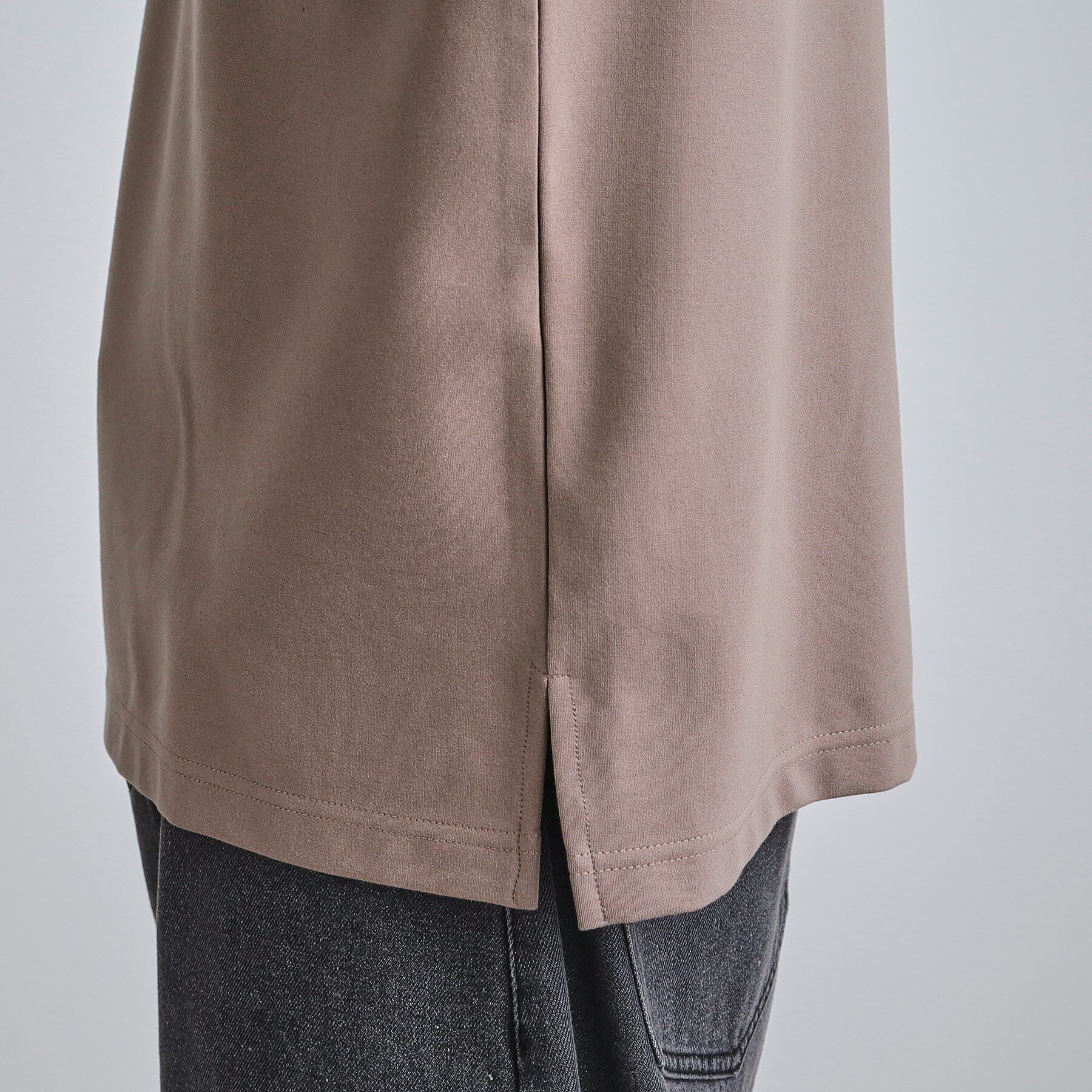 tk.TAKEO KIKUCHI「ハードポンチクレリックハーフジップカットソー/ポケット/襟配色/バイカラー」|Tシャツ・カットソー|