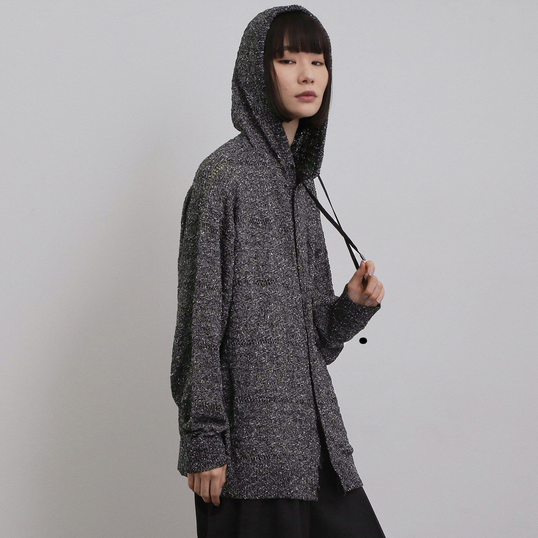 tk.TAKEO KIKUCHI「パターンドメッシュニットパーカー」|ニット・セーター|