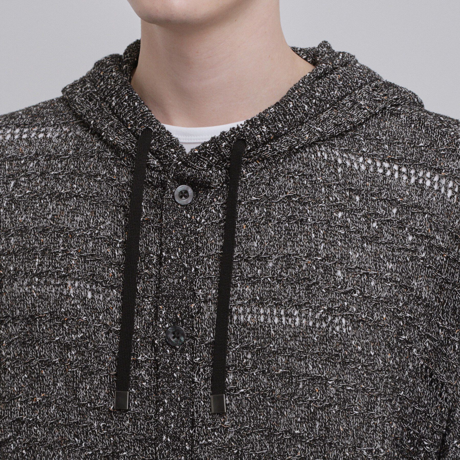 tk.TAKEO KIKUCHI「パターンドメッシュニットパーカー」|ニット・セーター|