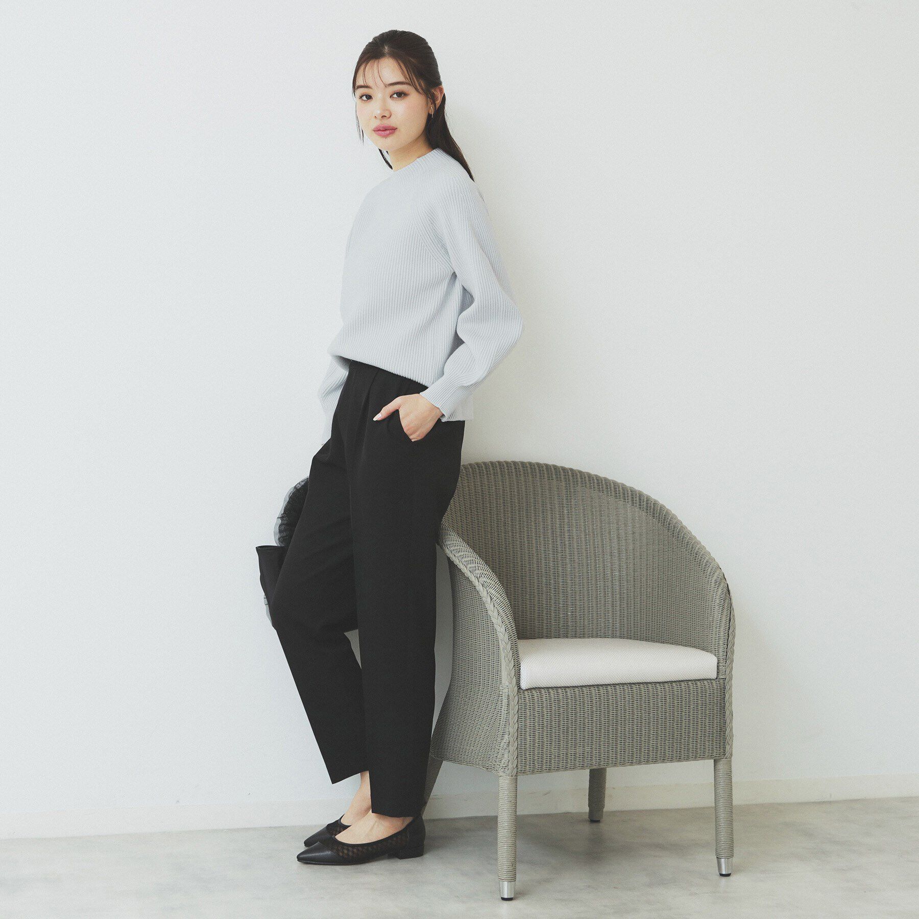 index「ラグランスリーブリブニット【洗濯機洗い可】」|ニット・セーター|