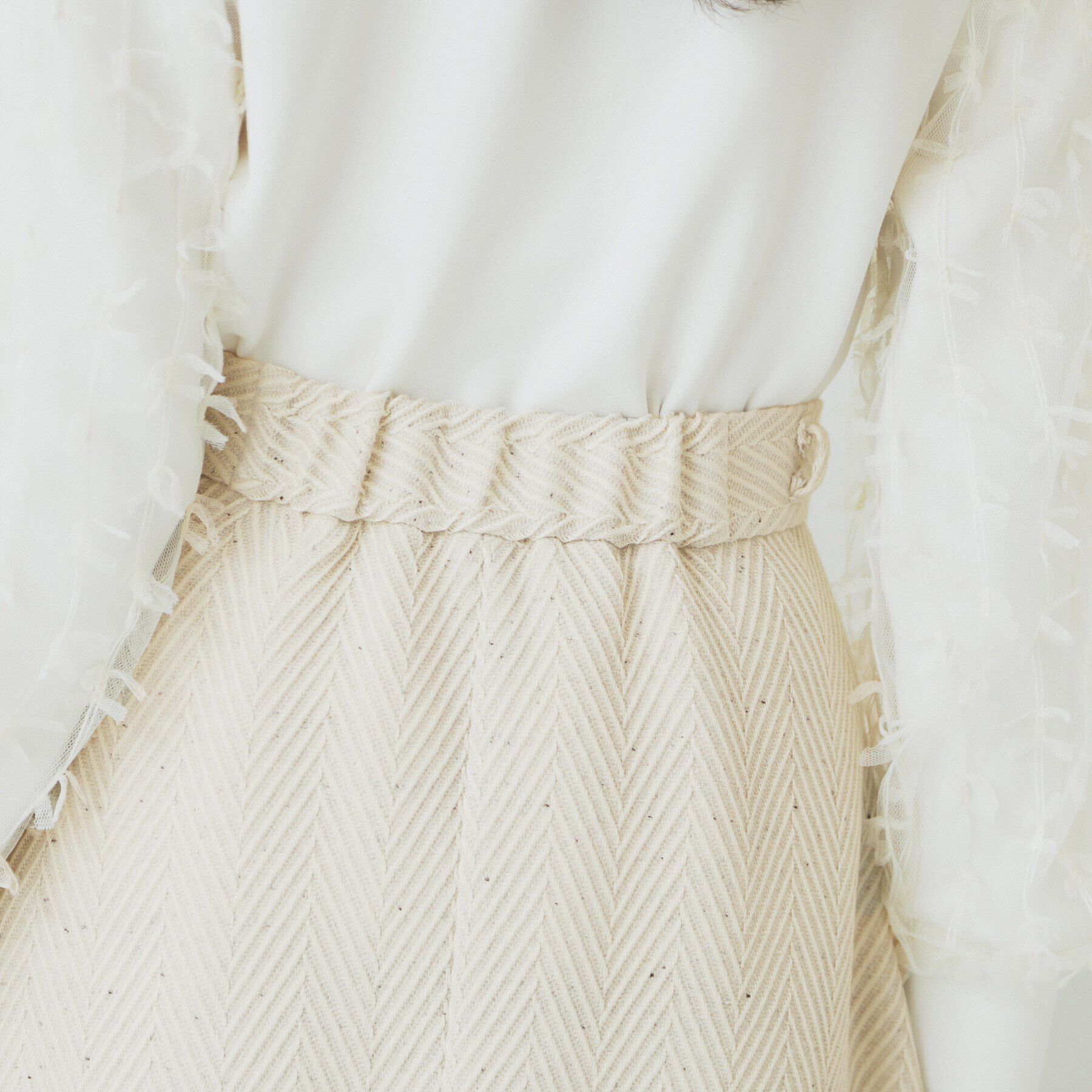 index「ツイードヘリンボーンフレアスカート【洗濯機洗い可/イージーアイロン】」|スカート|