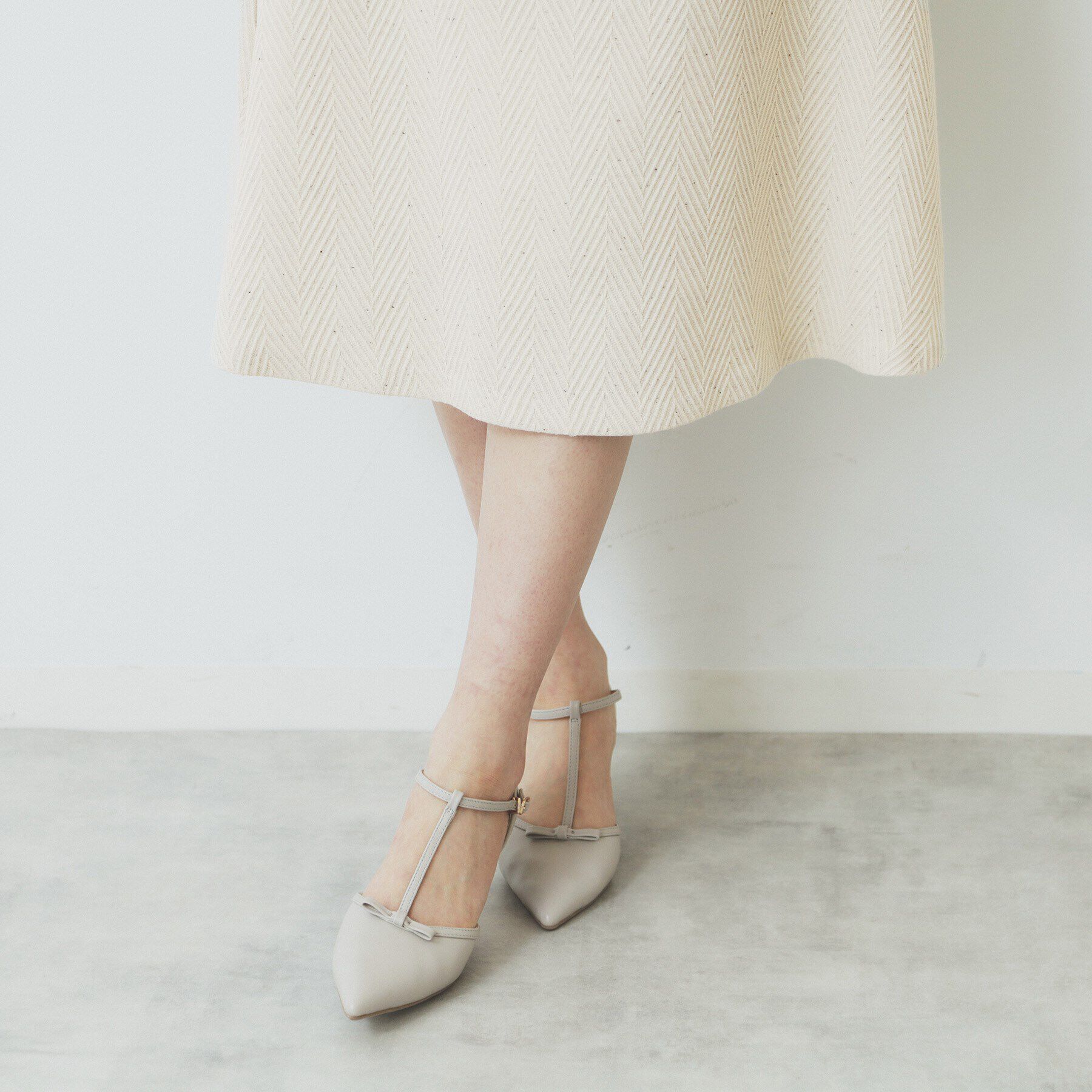 index「ツイードヘリンボーンフレアスカート【洗濯機洗い可/イージーアイロン】」|スカート|