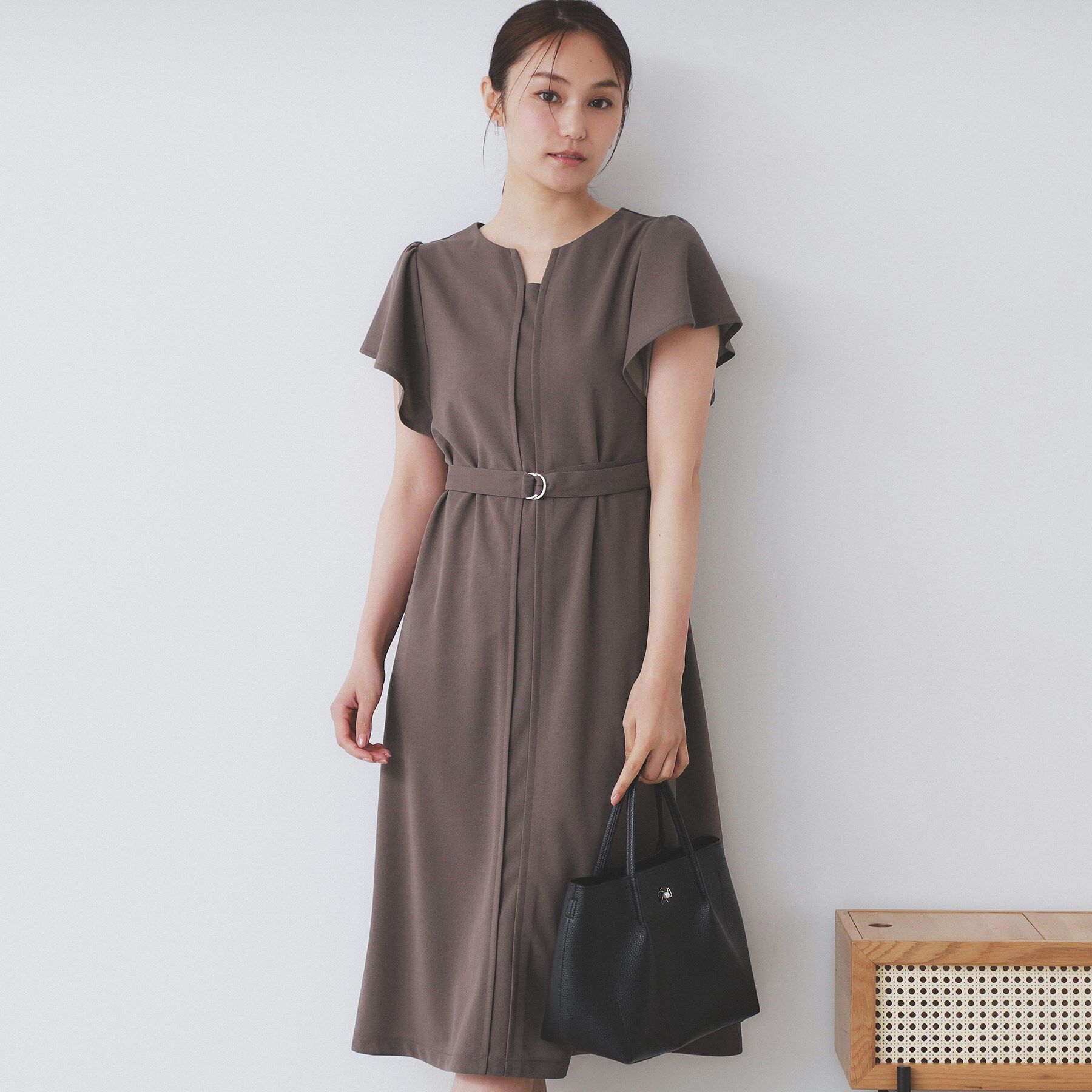 index「《S-3Lサイズ》フリルスリーブワンピース【洗濯機洗い可】」|ワンピース|トープ(054)