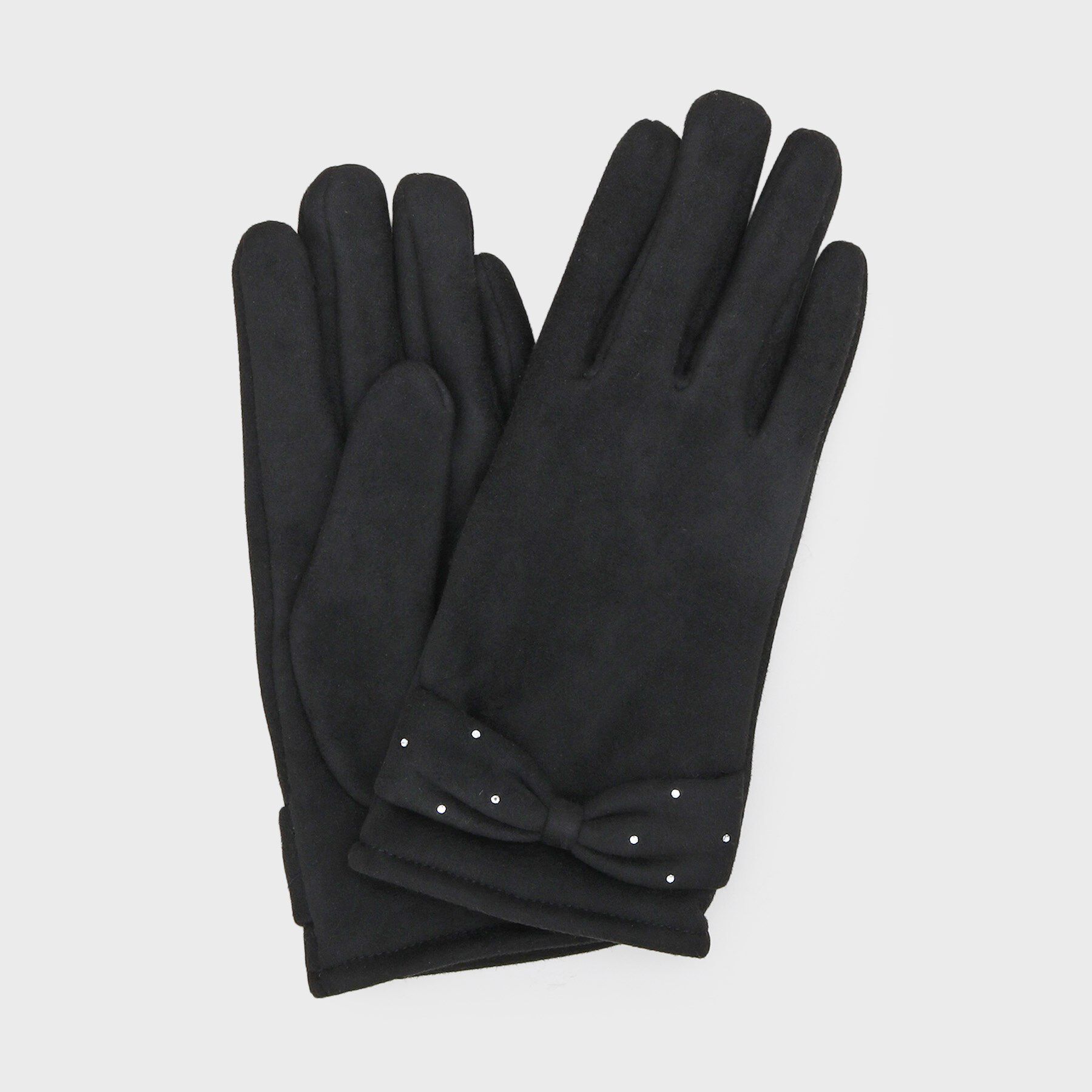 index「ラインストーン付きリボン手袋」|手袋|ブラック(019)