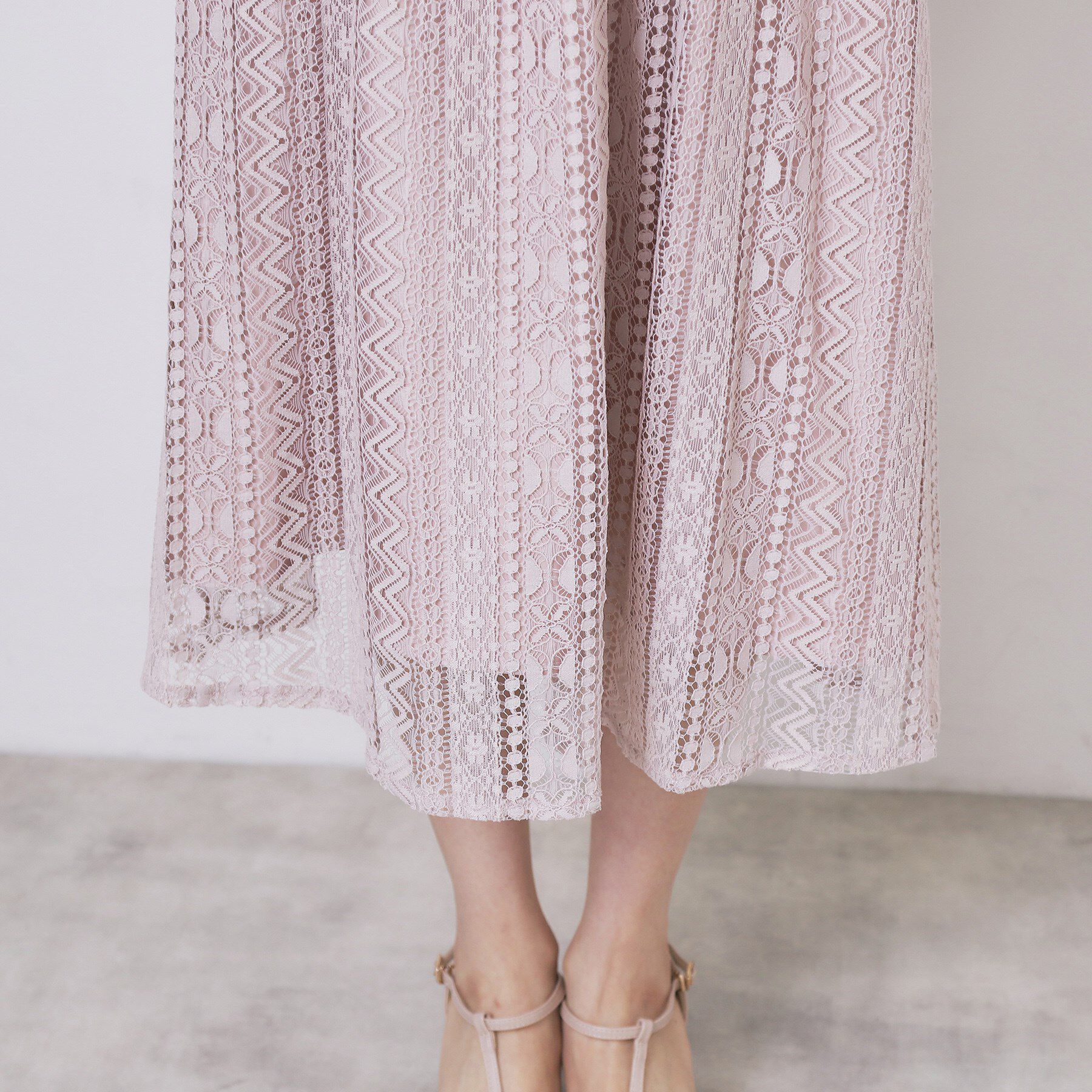 index「幾何ラインレースワンピース【洗濯機OK】」|ワンピース|