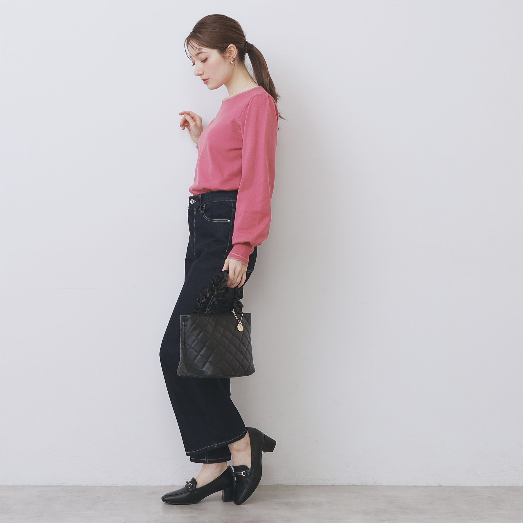 index「バイカラーパフスリーブニット【洗濯機OK】」|ニット・セーター|