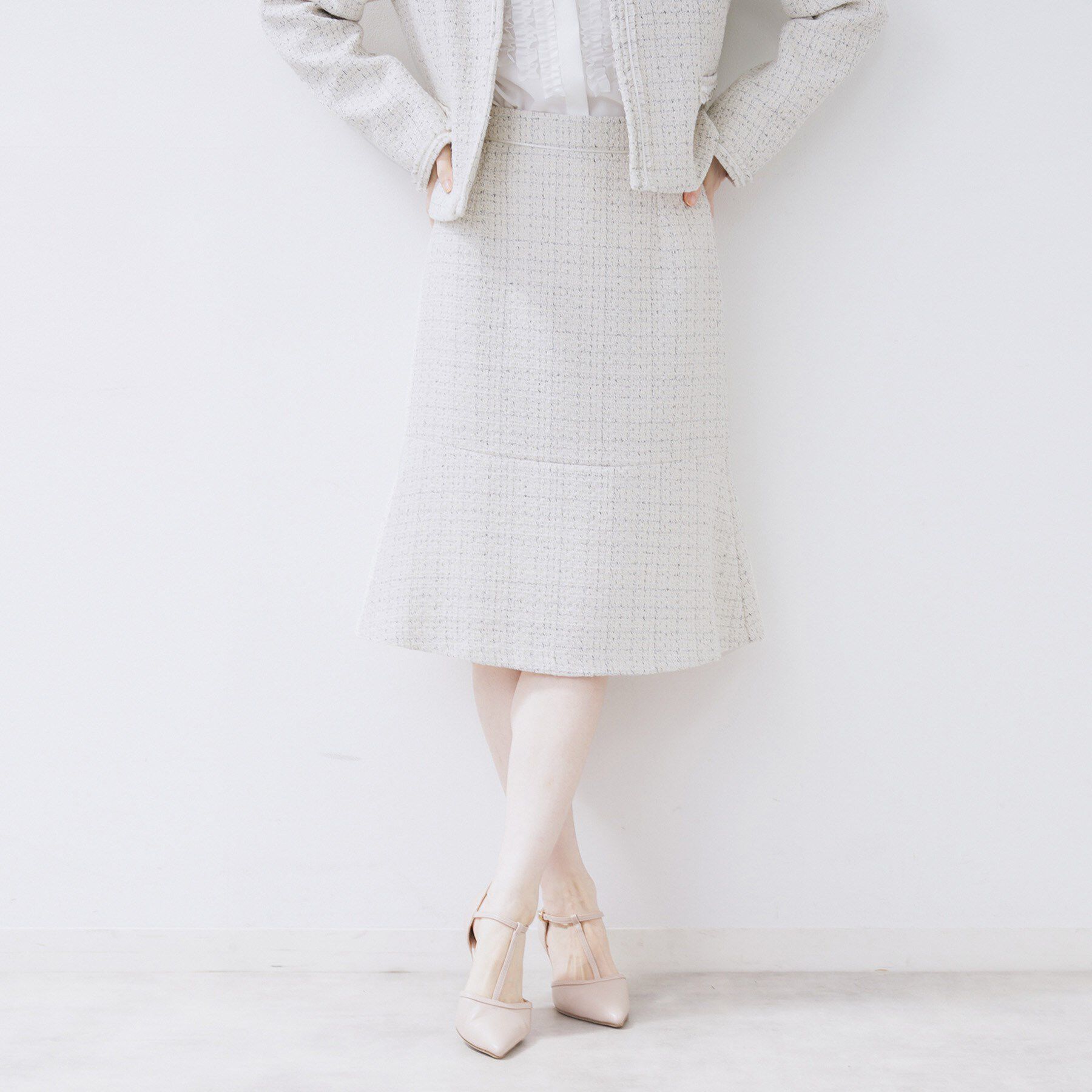 index「《通勤/セットアップ可》フレアツイードスカート【洗濯機OK】」|スカート|