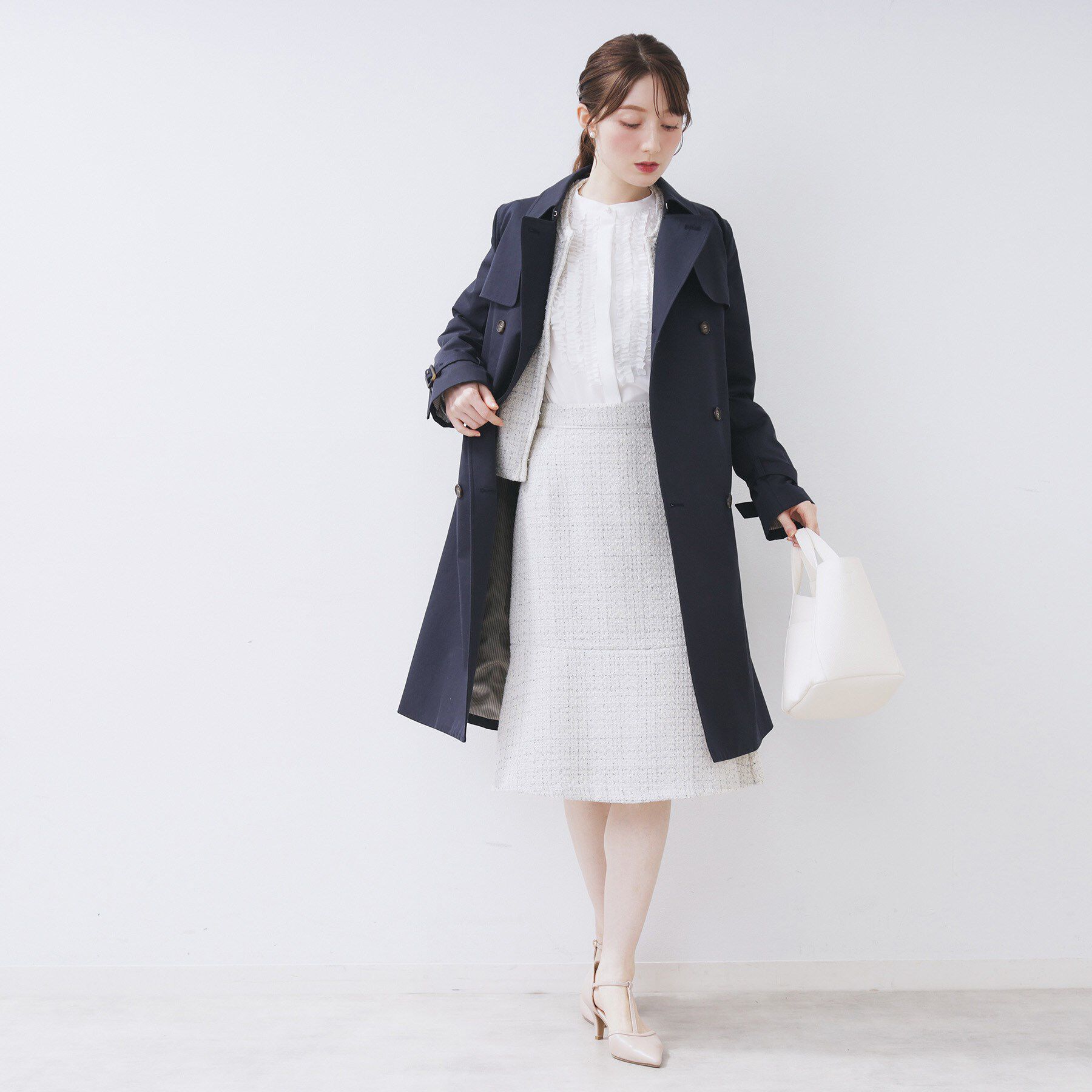 index「《通勤/セットアップ可》フレアツイードスカート【洗濯機OK】」|スカート|