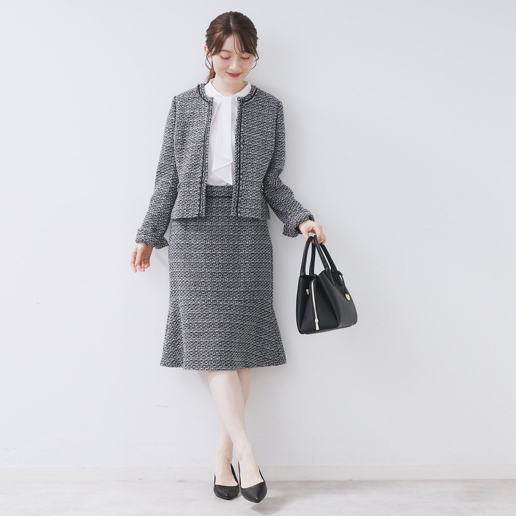 index「《通勤/セットアップ可》フレアツイードスカート【洗濯機OK】」|スカート|