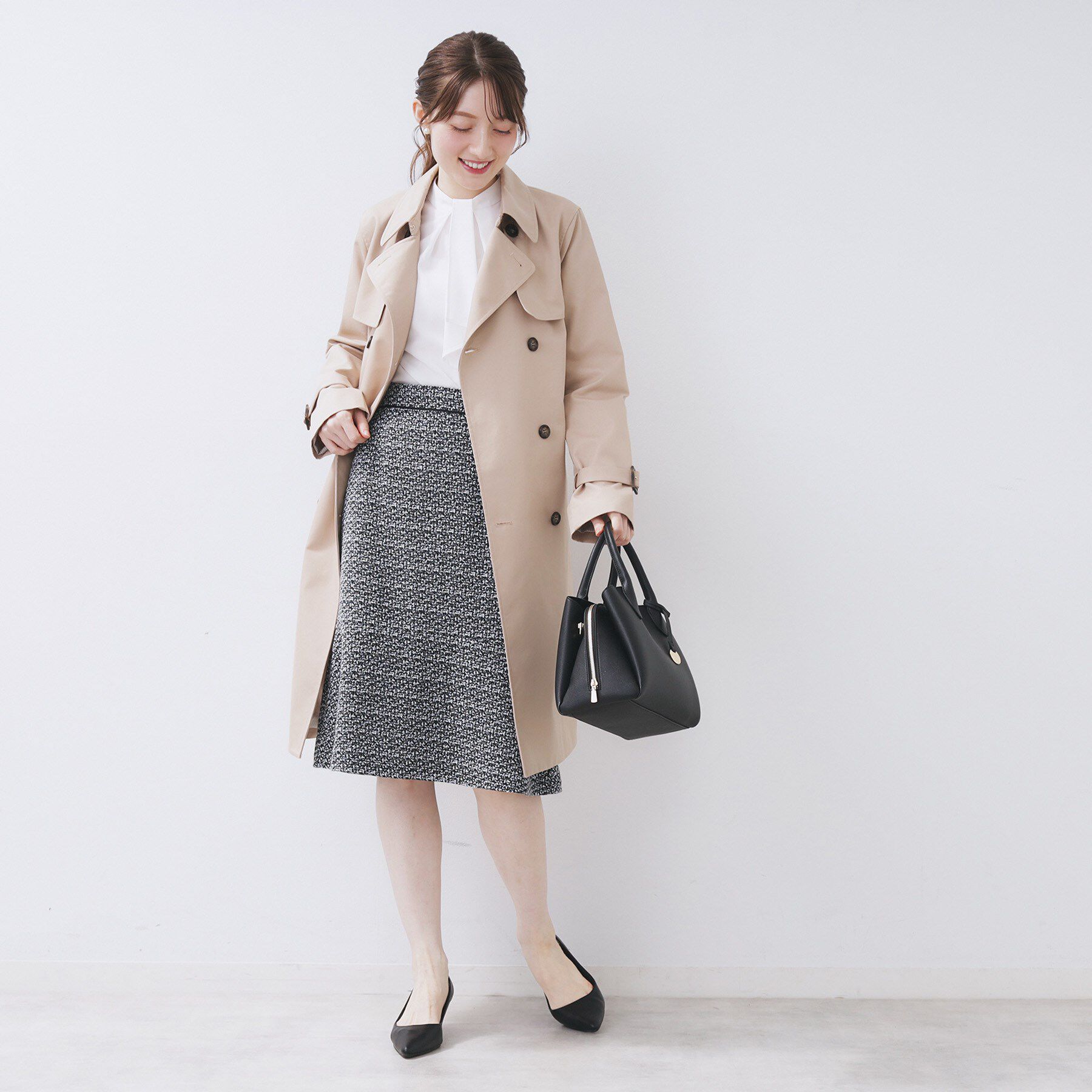 index「《通勤/セットアップ可》フレアツイードスカート【洗濯機OK】」|スカート|
