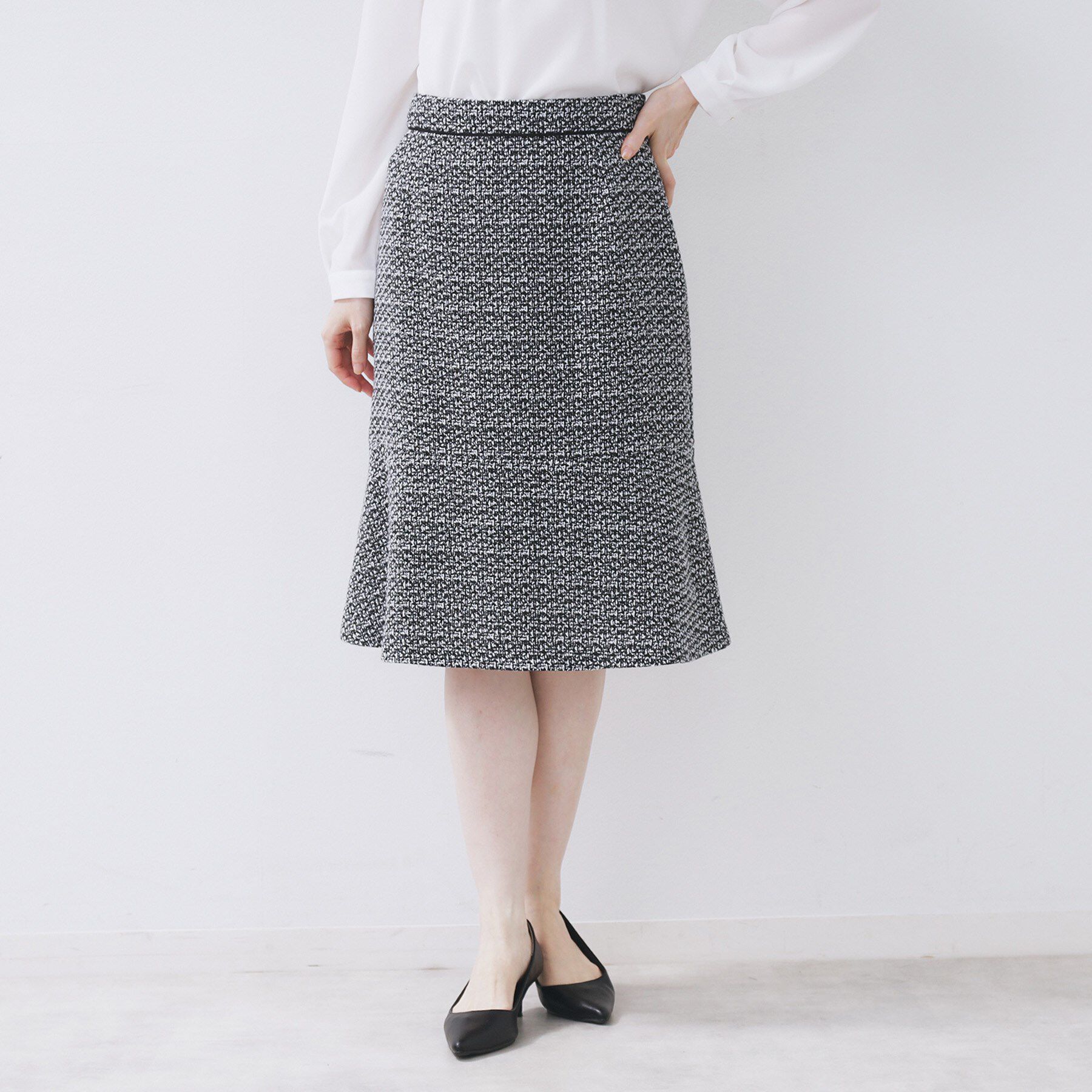 index「《通勤/セットアップ可》フレアツイードスカート【洗濯機OK】」|スカート|