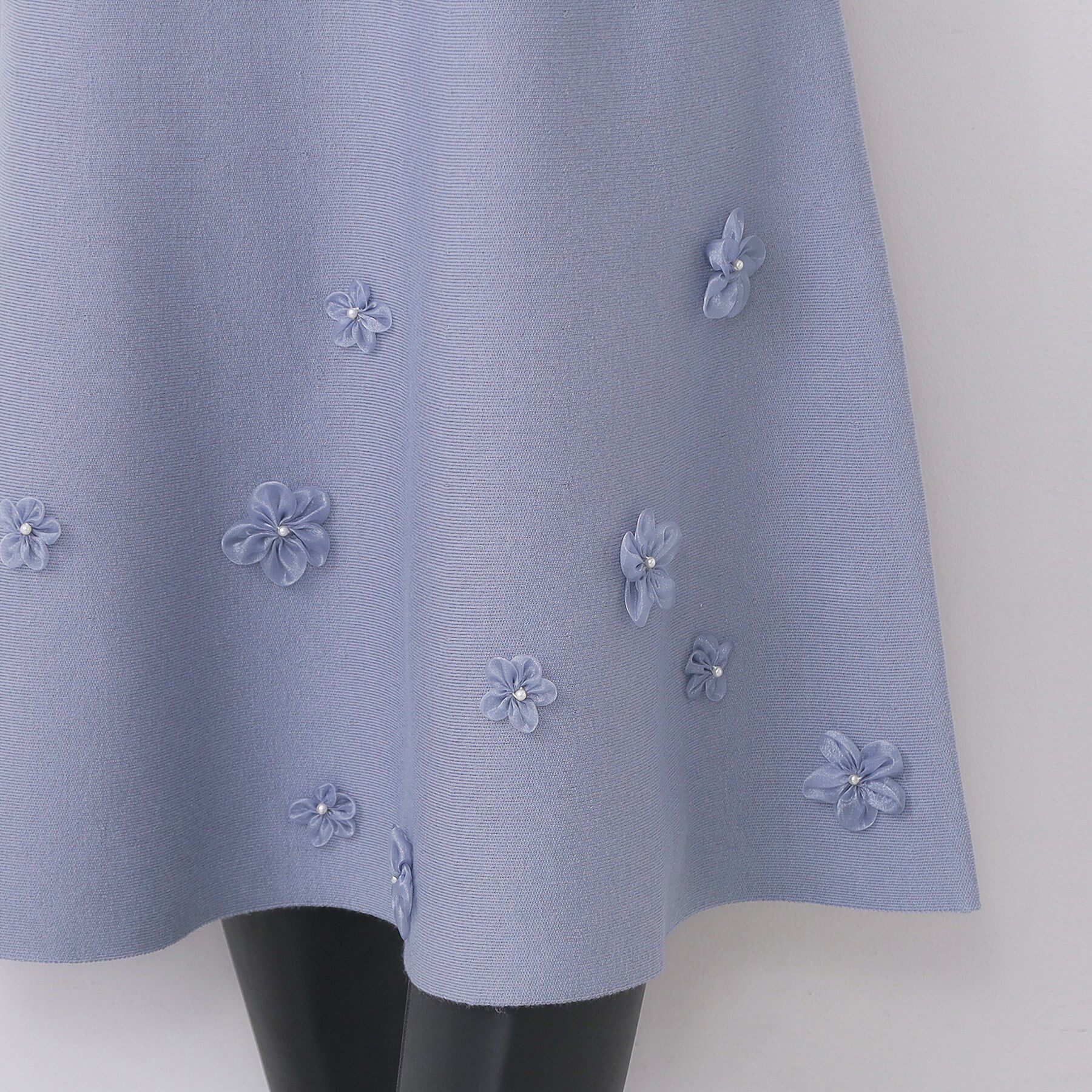 index「フラワーモチーフニットフレアスカート【洗える】」|スカート|