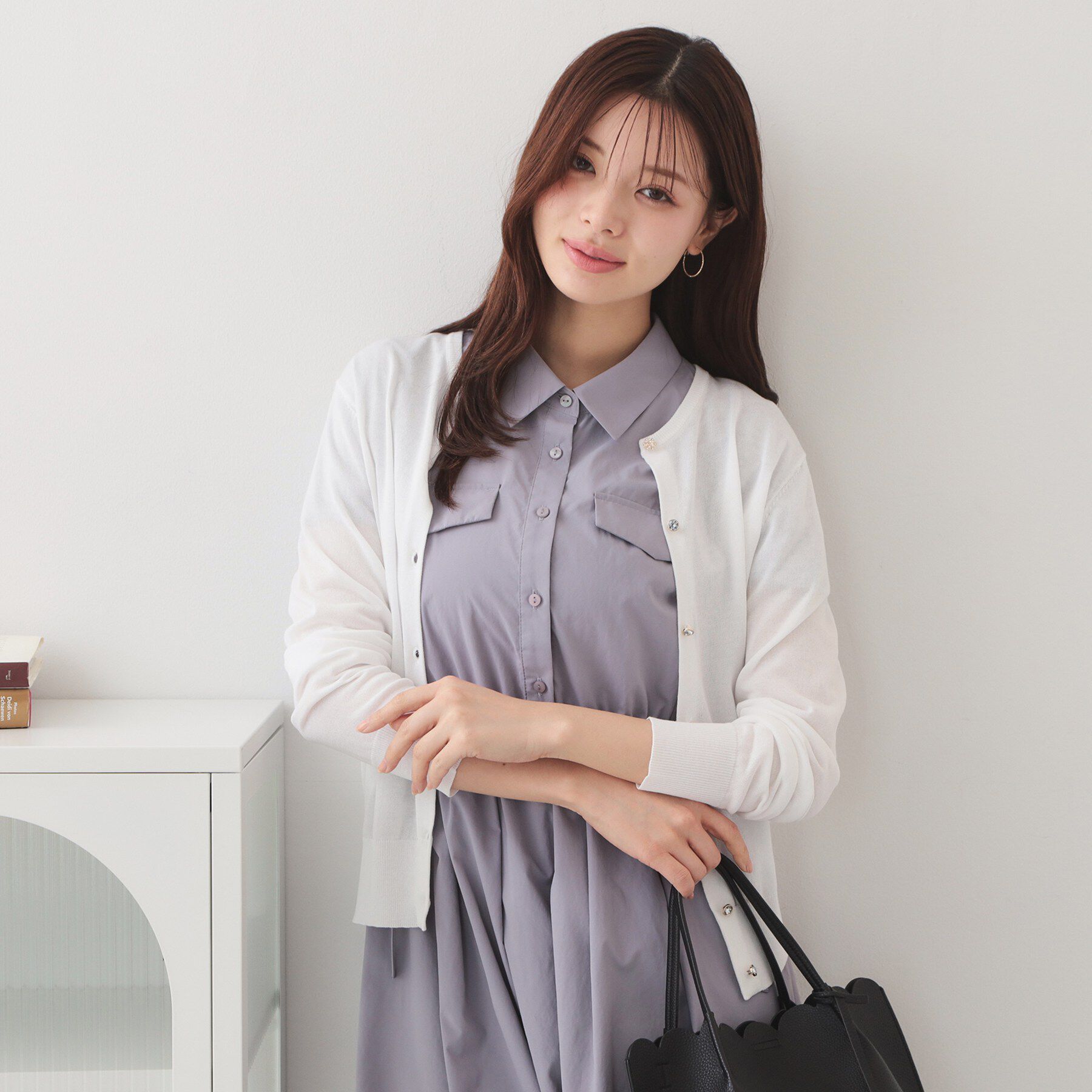 index「接触冷感ビジューボタンカーディガン【洗濯機OK/抗ピリング】」|カーディガン|