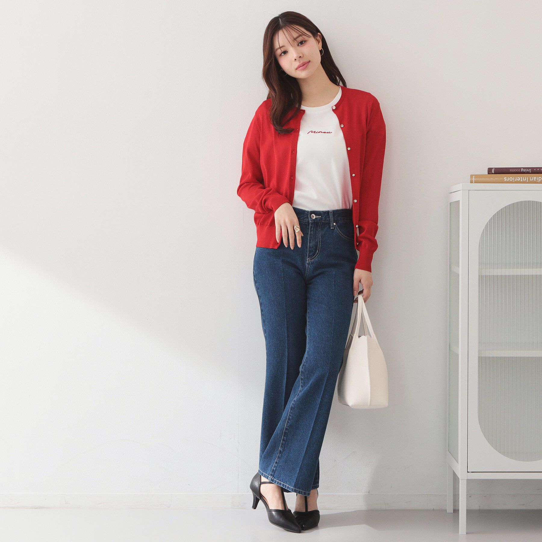 index「接触冷感ビジューボタンカーディガン【洗濯機OK/抗ピリング】」|カーディガン|