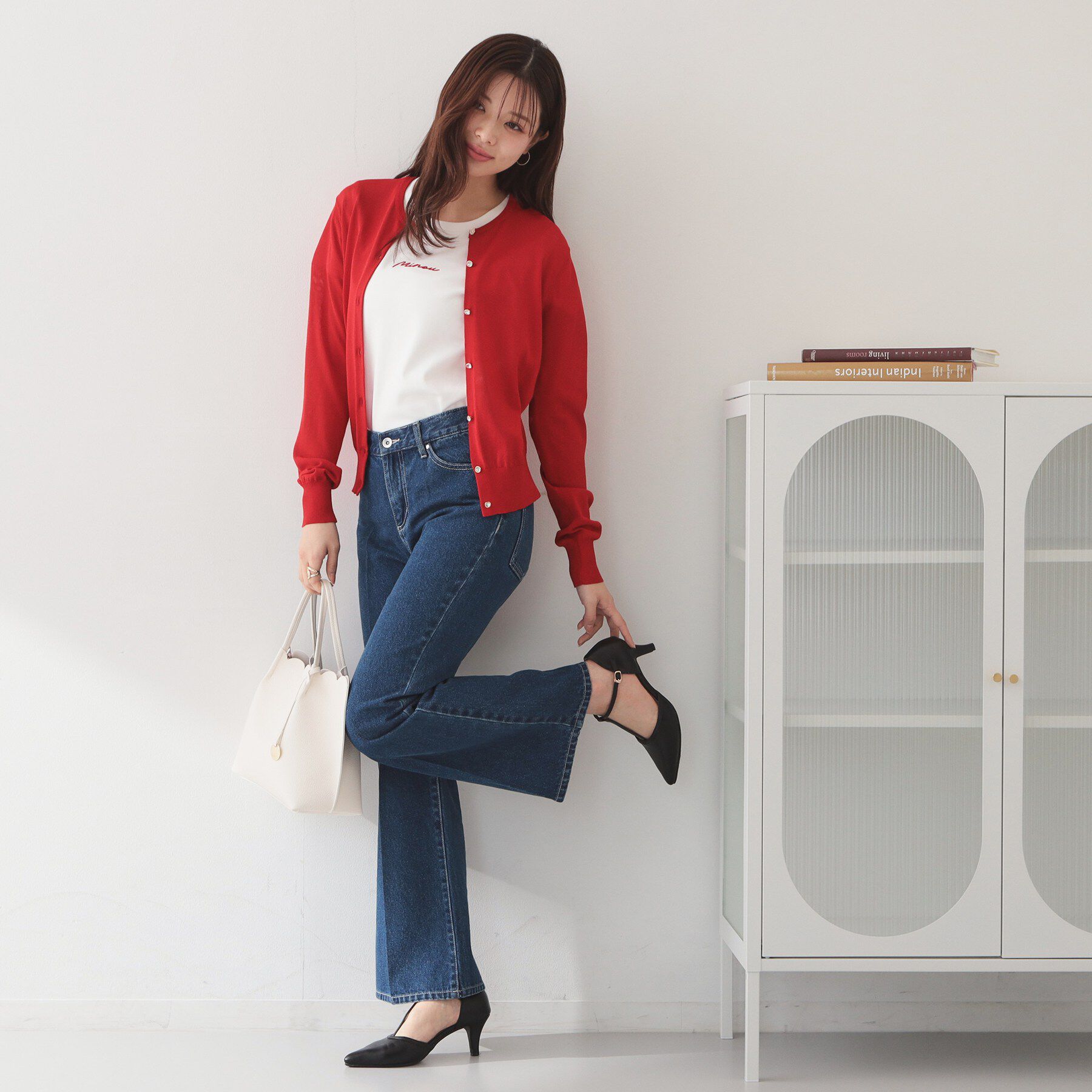 index「接触冷感ビジューボタンカーディガン【洗濯機OK/抗ピリング】」|カーディガン|