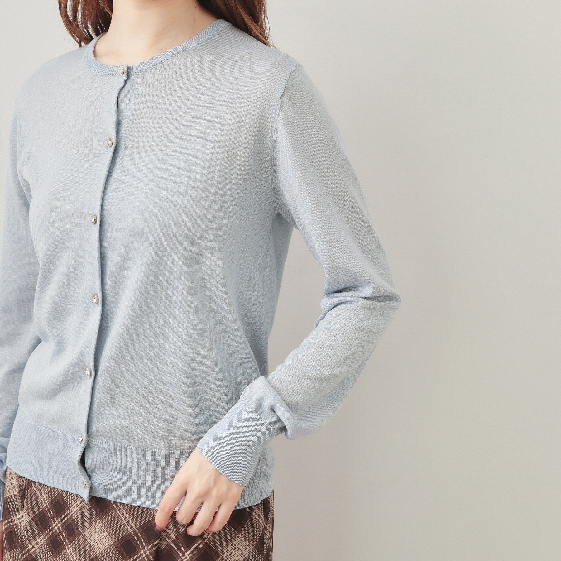 index「接触冷感ビジューボタンカーディガン【洗濯機OK/抗ピリング】」|カーディガン|