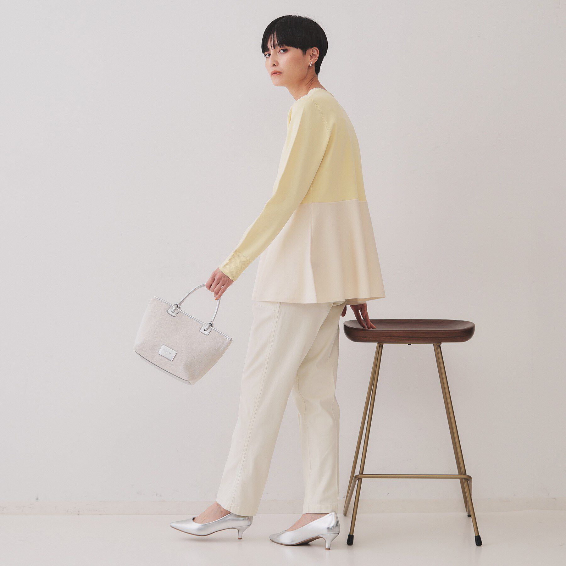 OPAQUE.CLIP「配色ペプラムニット【洗濯機洗い可／抗ピル】」|ニット・セーター|