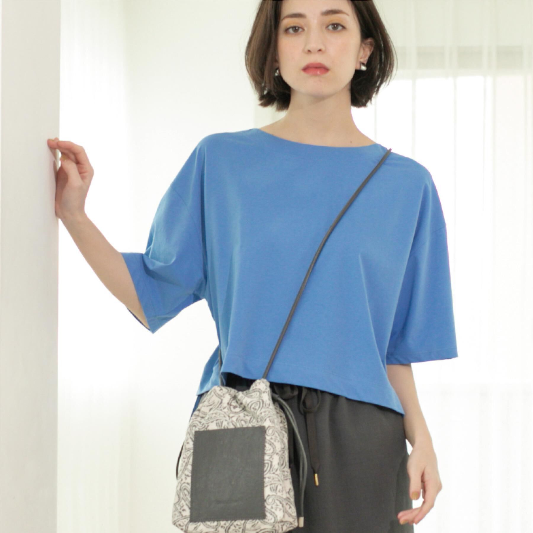 OPAQUE.CLIP「ボートネックショートTシャツ【洗濯機洗い可】」|Tシャツ・カットソー|