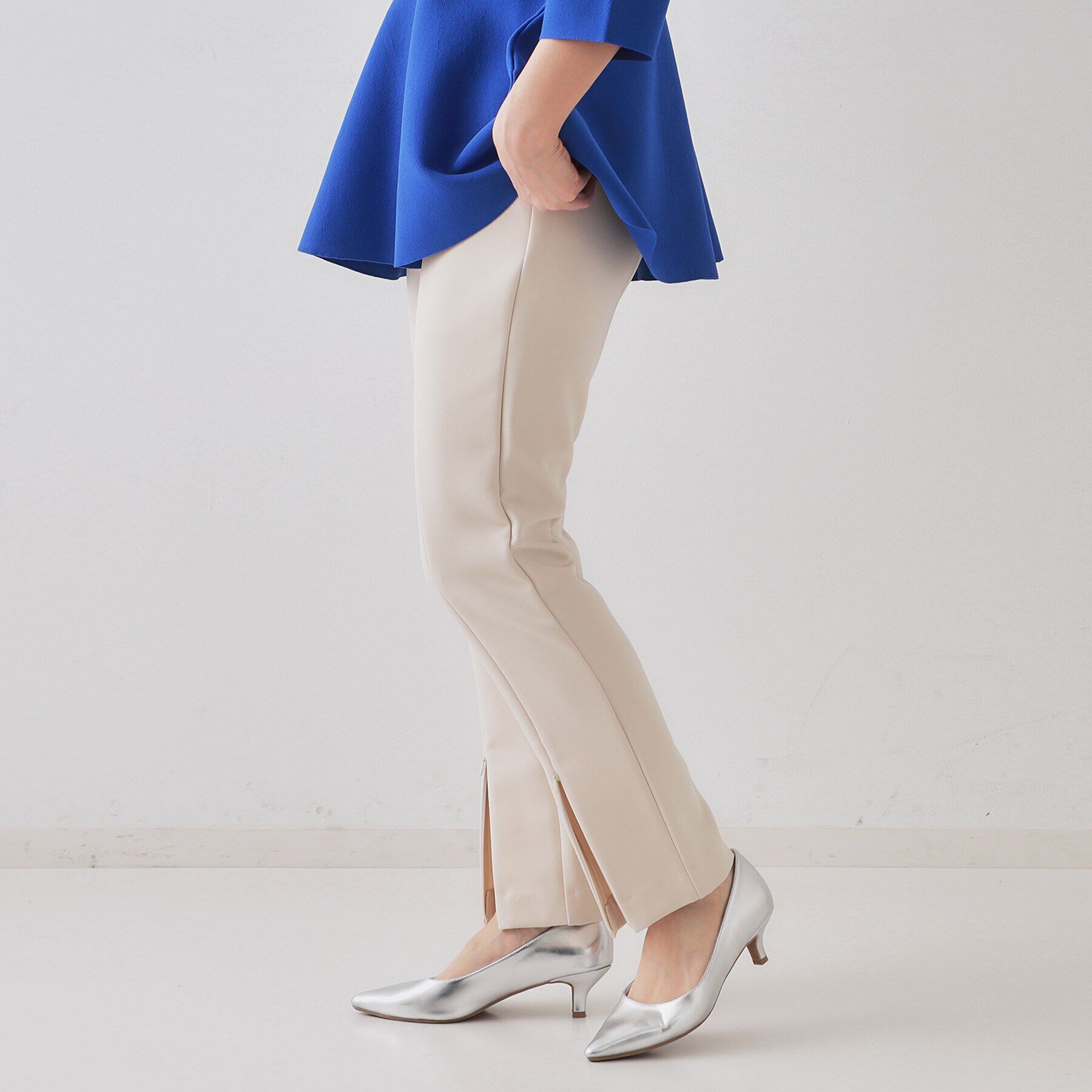 OPAQUE.CLIP「ストレッチ フロントスリットZIPスティックパンツ【洗濯機洗い可】」|その他|