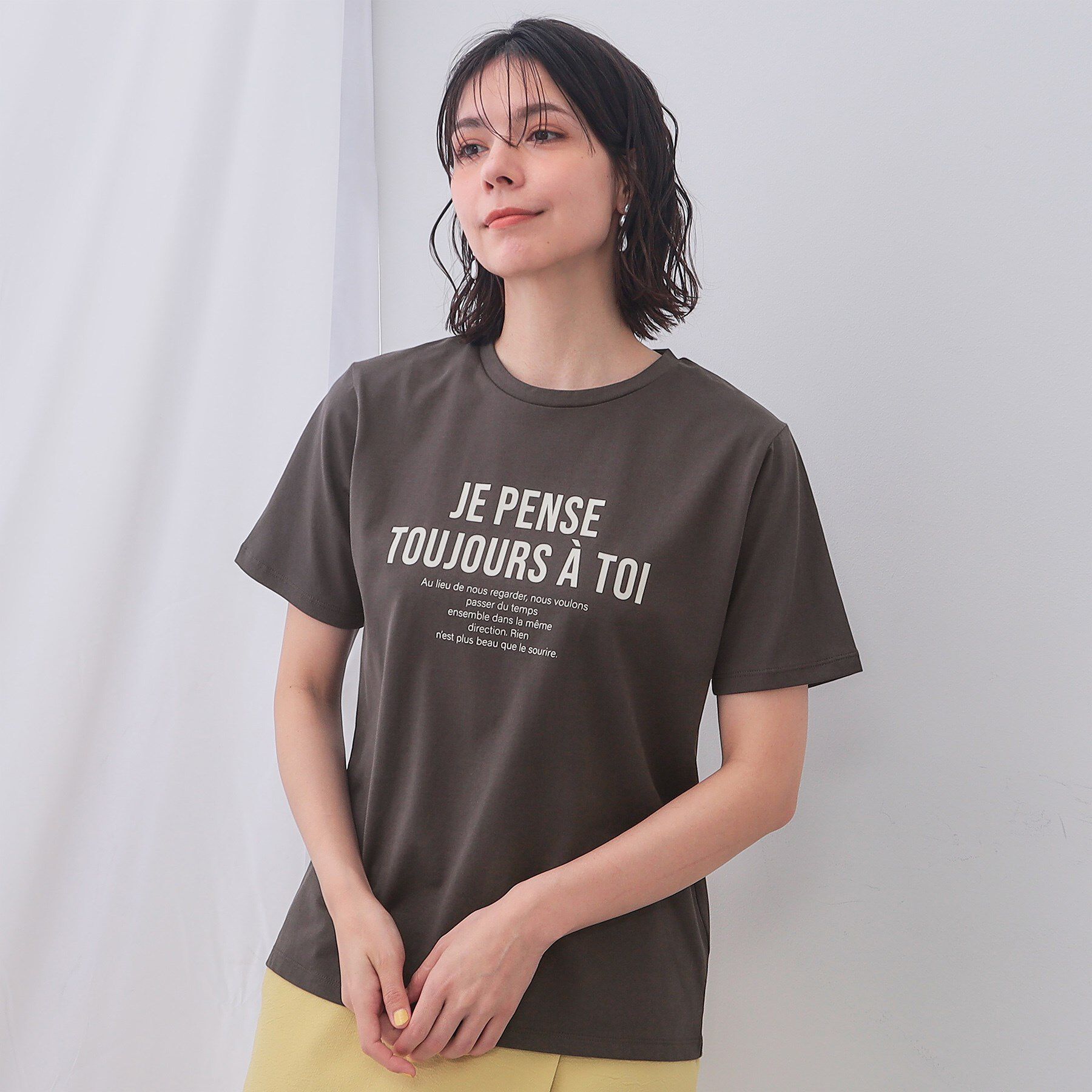 OPAQUE.CLIP「アソートロゴTシャツ【洗濯機洗い可】」|Tシャツ・カットソー|チャコールグレー(0