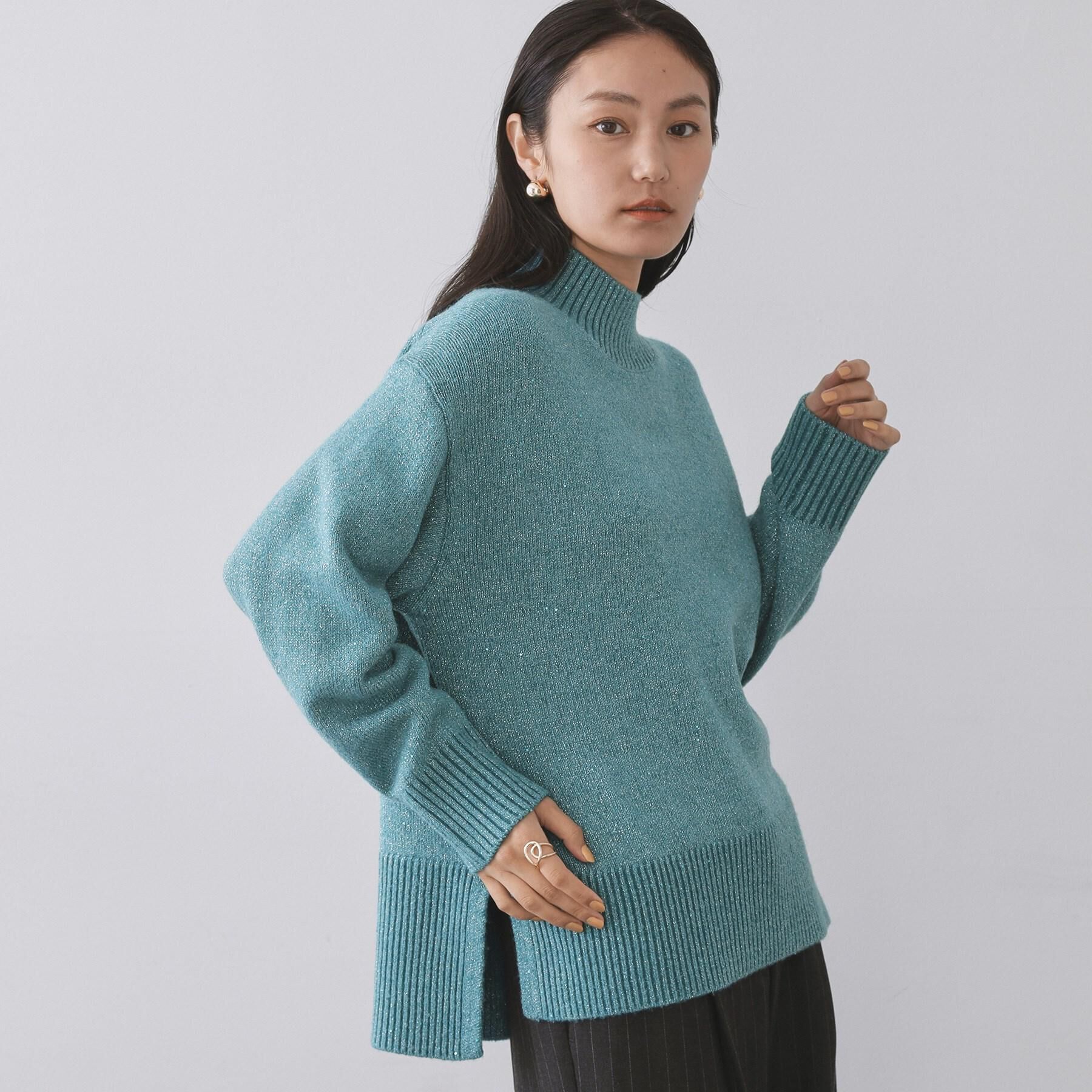 OPAQUE.CLIP「ラメスパンコールハイネックニット/セットアップ対応可【洗濯機OK】」|ニット・セーター|