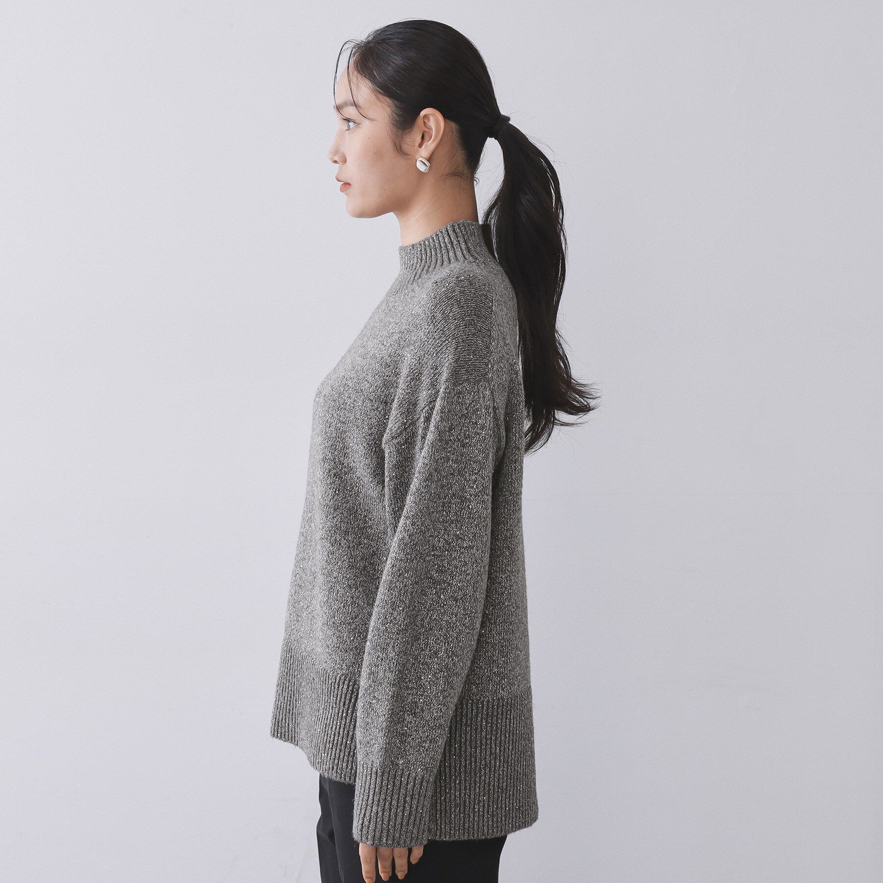 OPAQUE.CLIP「ラメスパンコールハイネックニット/セットアップ対応可【洗濯機OK】」|ニット・セーター|