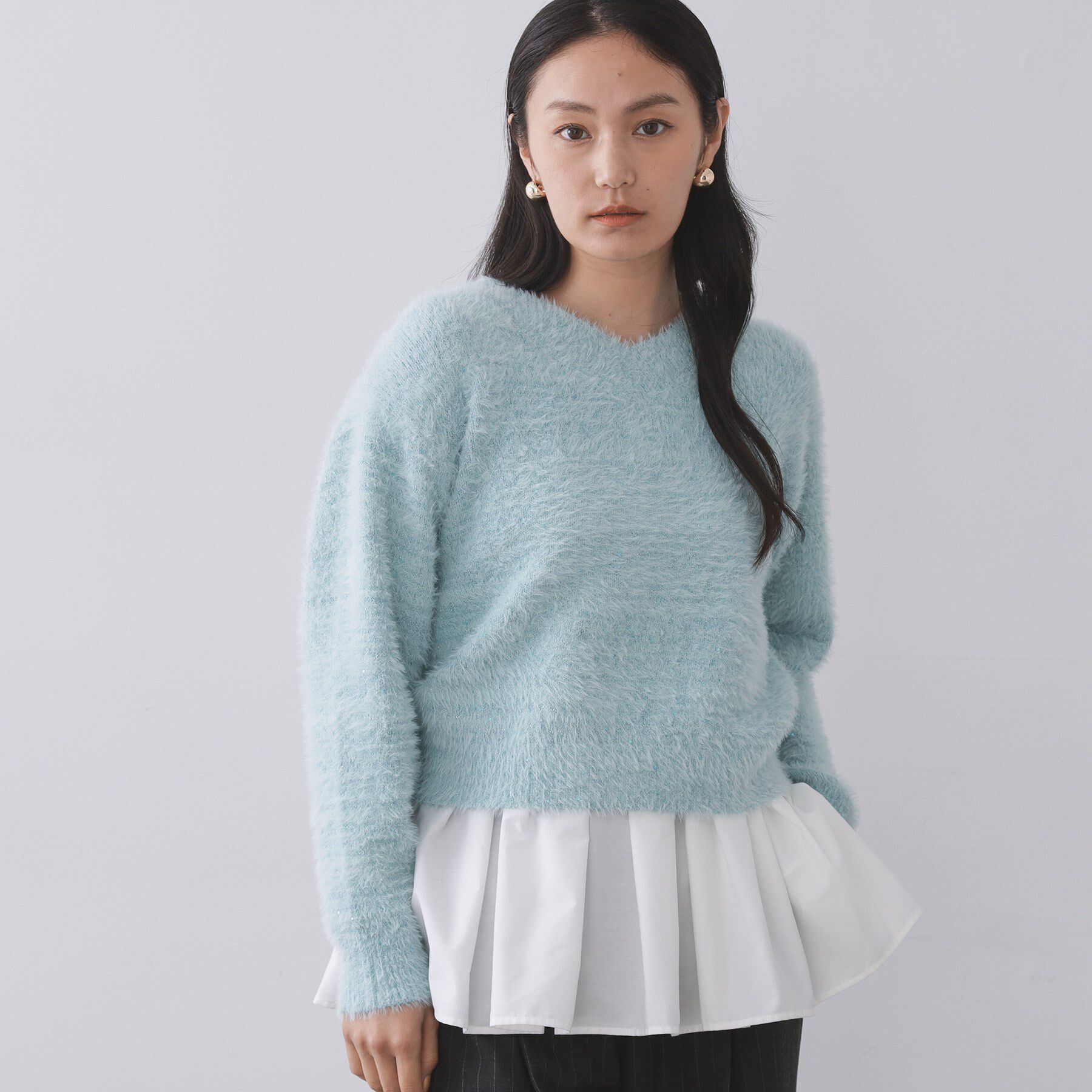 OPAQUE.CLIP「《ツインセット》ショートラメニット&times;フレアタンクトップ【洗濯機OK】」|その他|