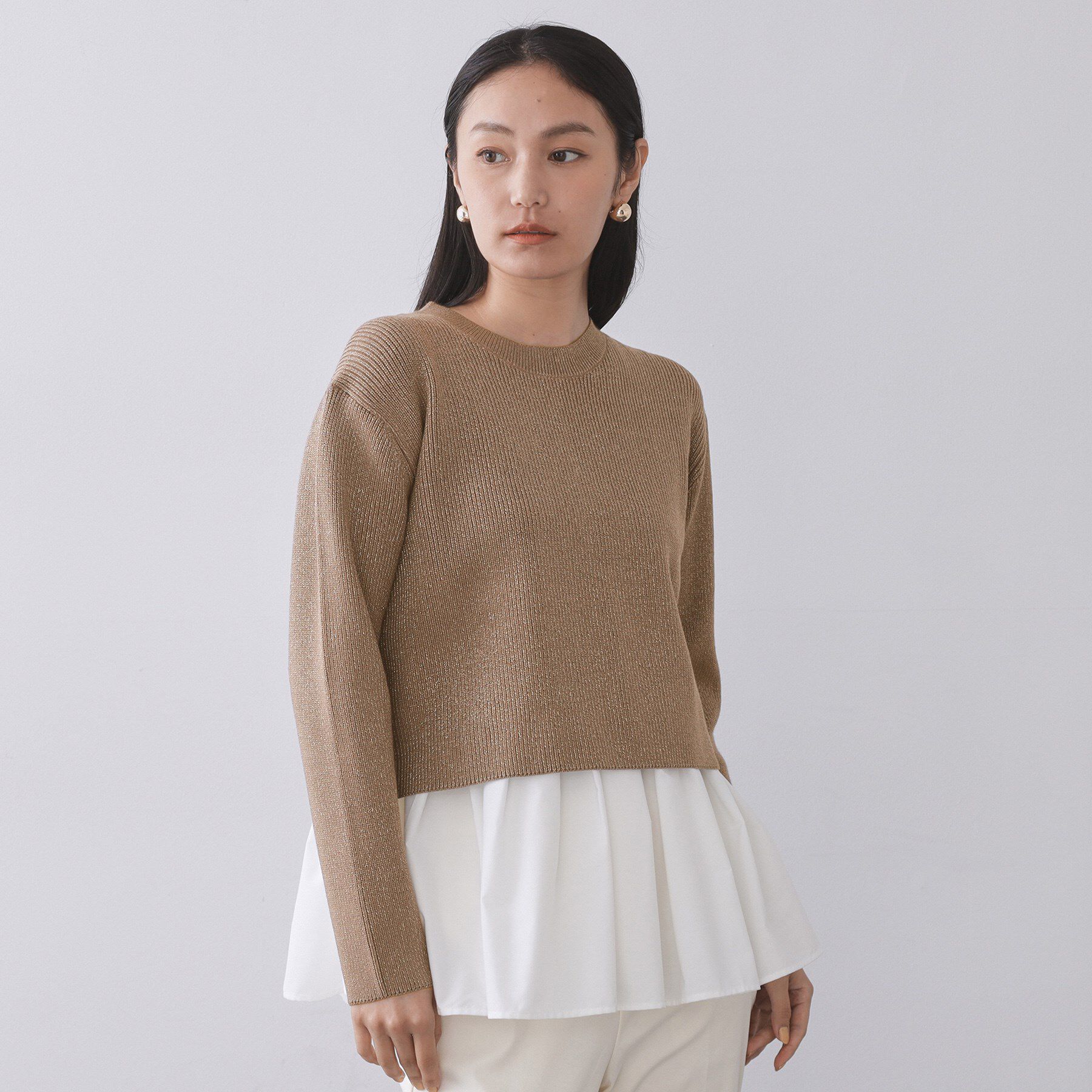 OPAQUE.CLIP「《ツインセット》ショートラメニット&times;フレアタンクトップ【洗濯機OK】」|その他|