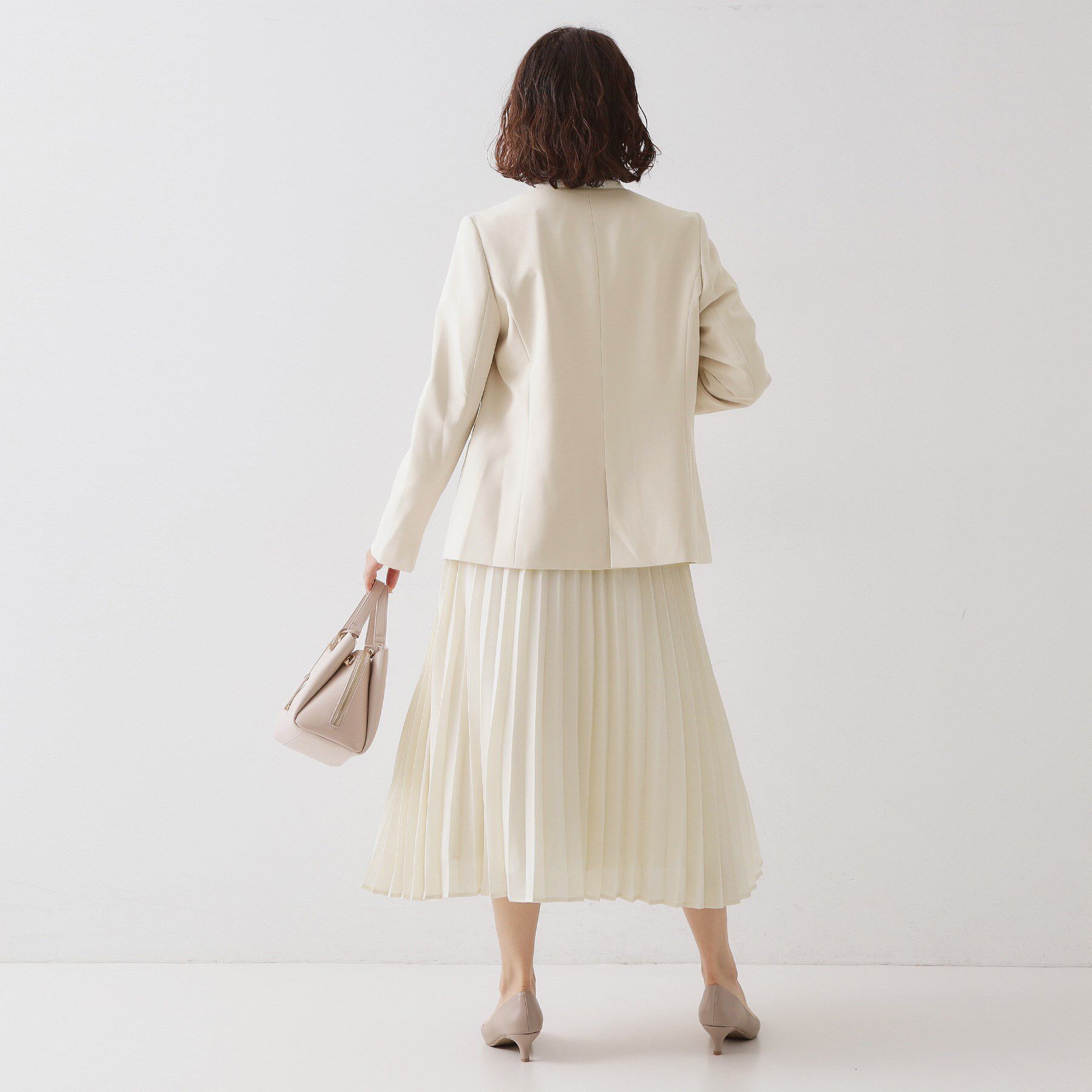 OPAQUE.CLIP「《通勤/セットアップ対応》 Vネックジャケット/ダブルクロス【洗濯機OK】」|ノーカラージャケット|