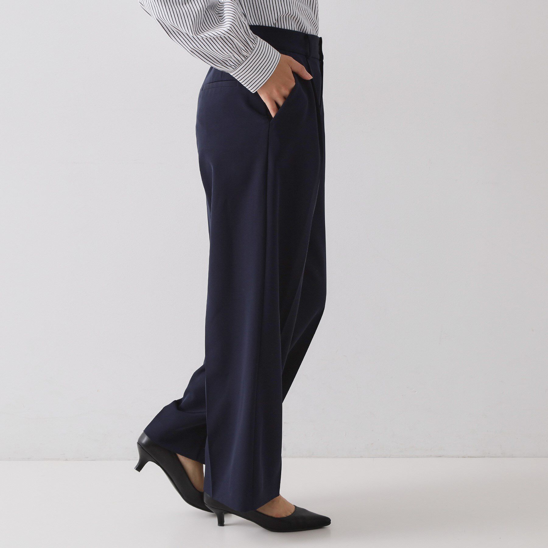 OPAQUE.CLIP「《通勤セットアップ対応》 ワイドパンツダブルクロス【洗濯機OK】」|その他|