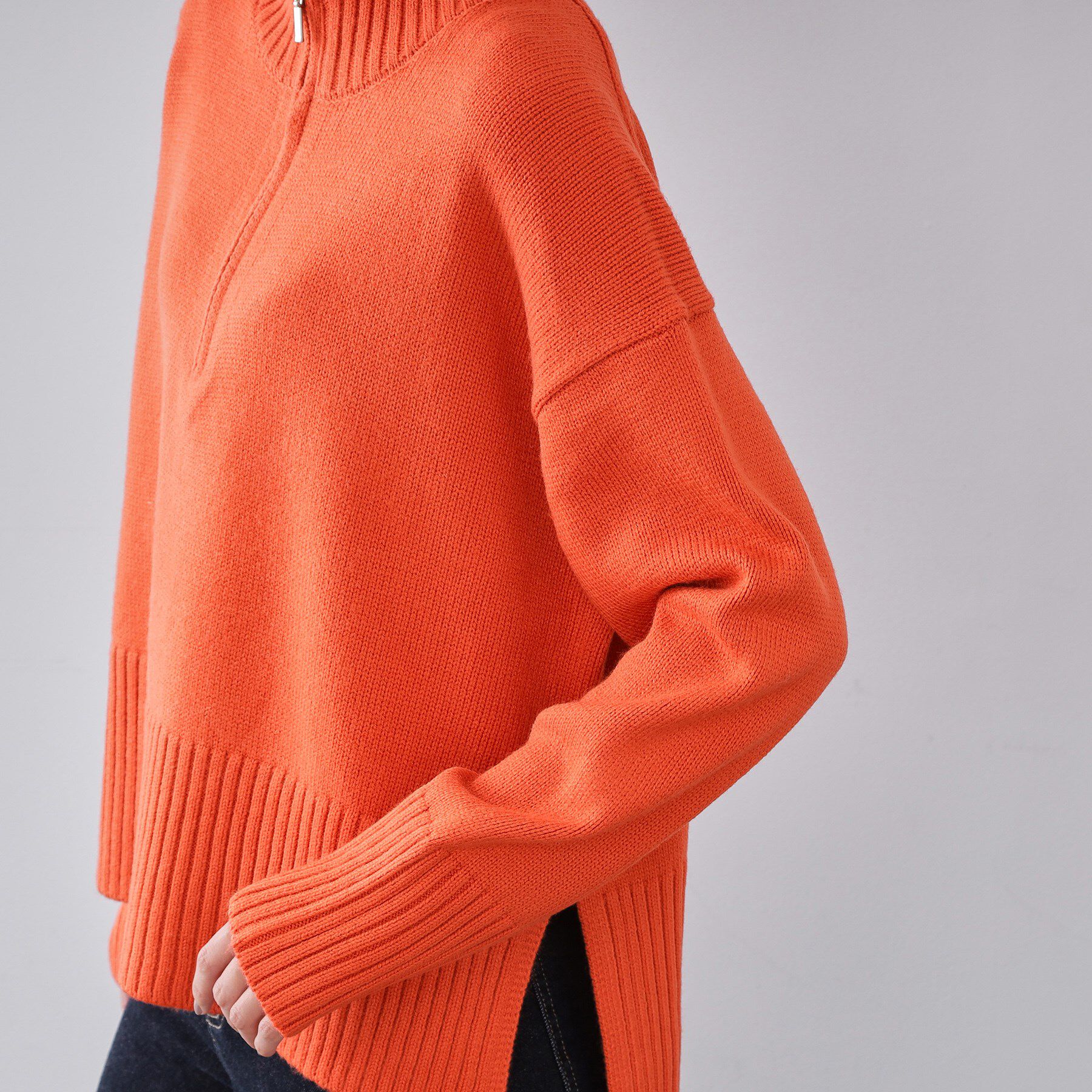 OPAQUE.CLIP「ハーフジップミドルゲージニット【洗濯機OK】」|ニット・セーター|