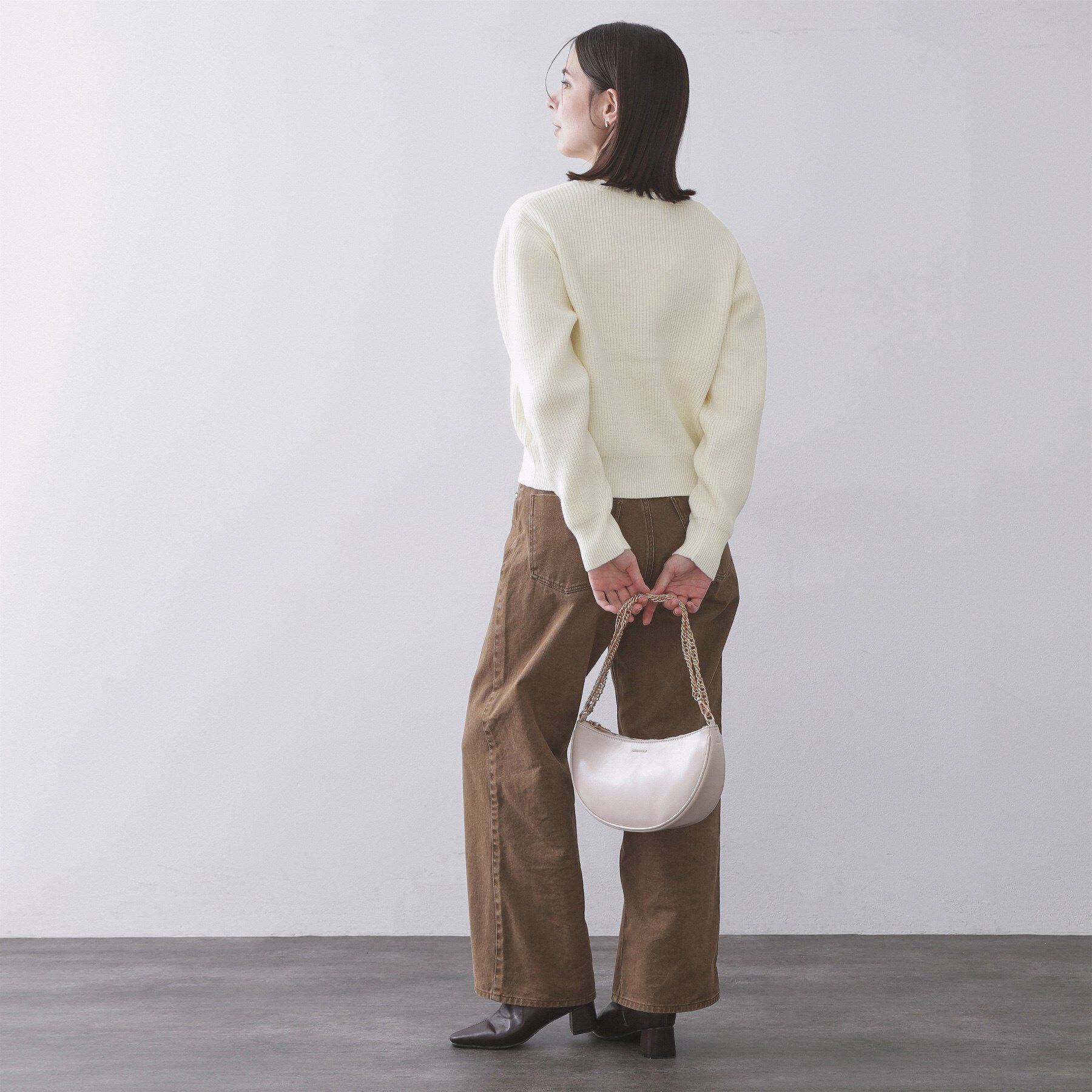 OPAQUE.CLIP「アシンメトリーボタンカーディガン【洗濯機OK】」|カーディガン|