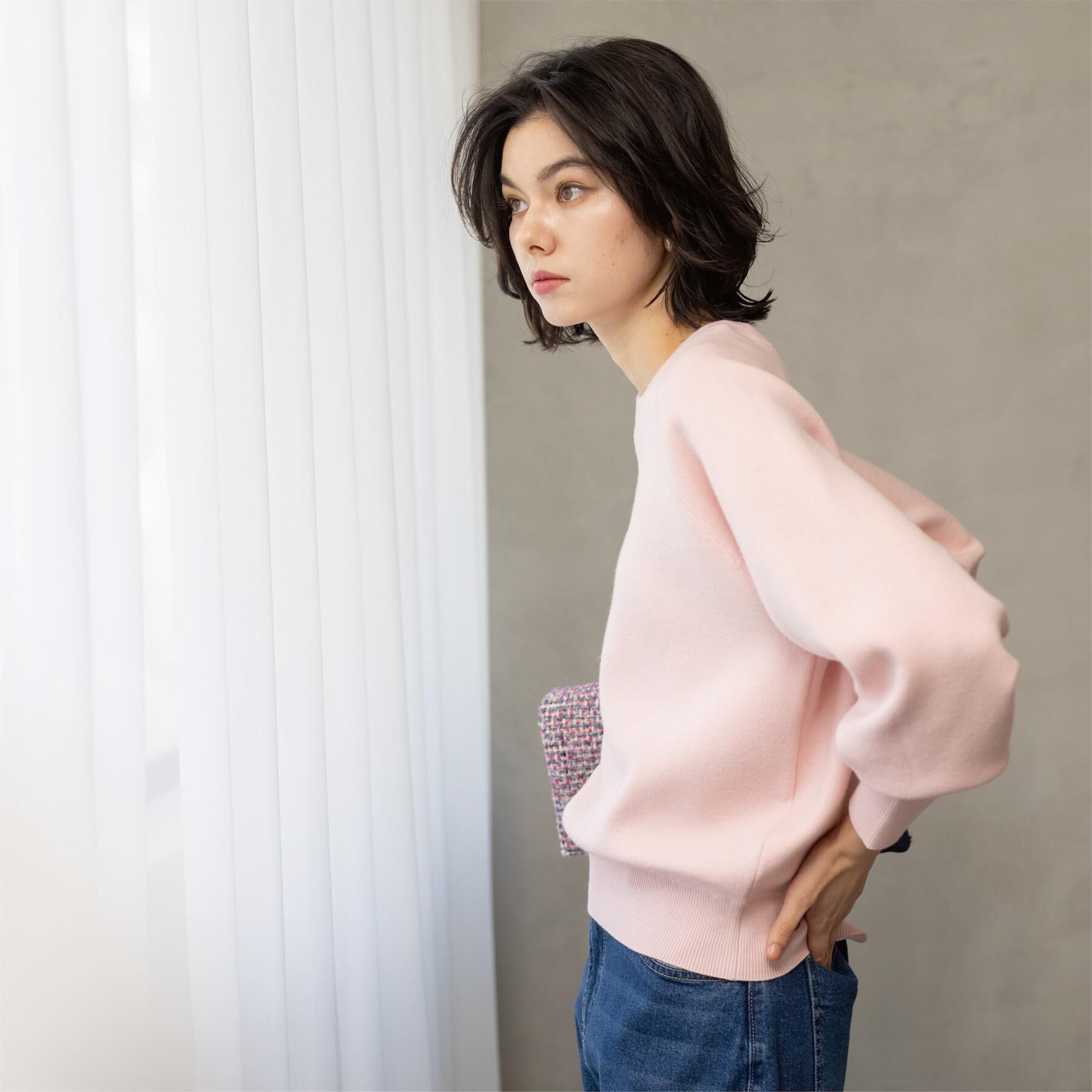 OPAQUE.CLIP「スウェットライクニット【洗濯機OK】」|ニット・セーター|