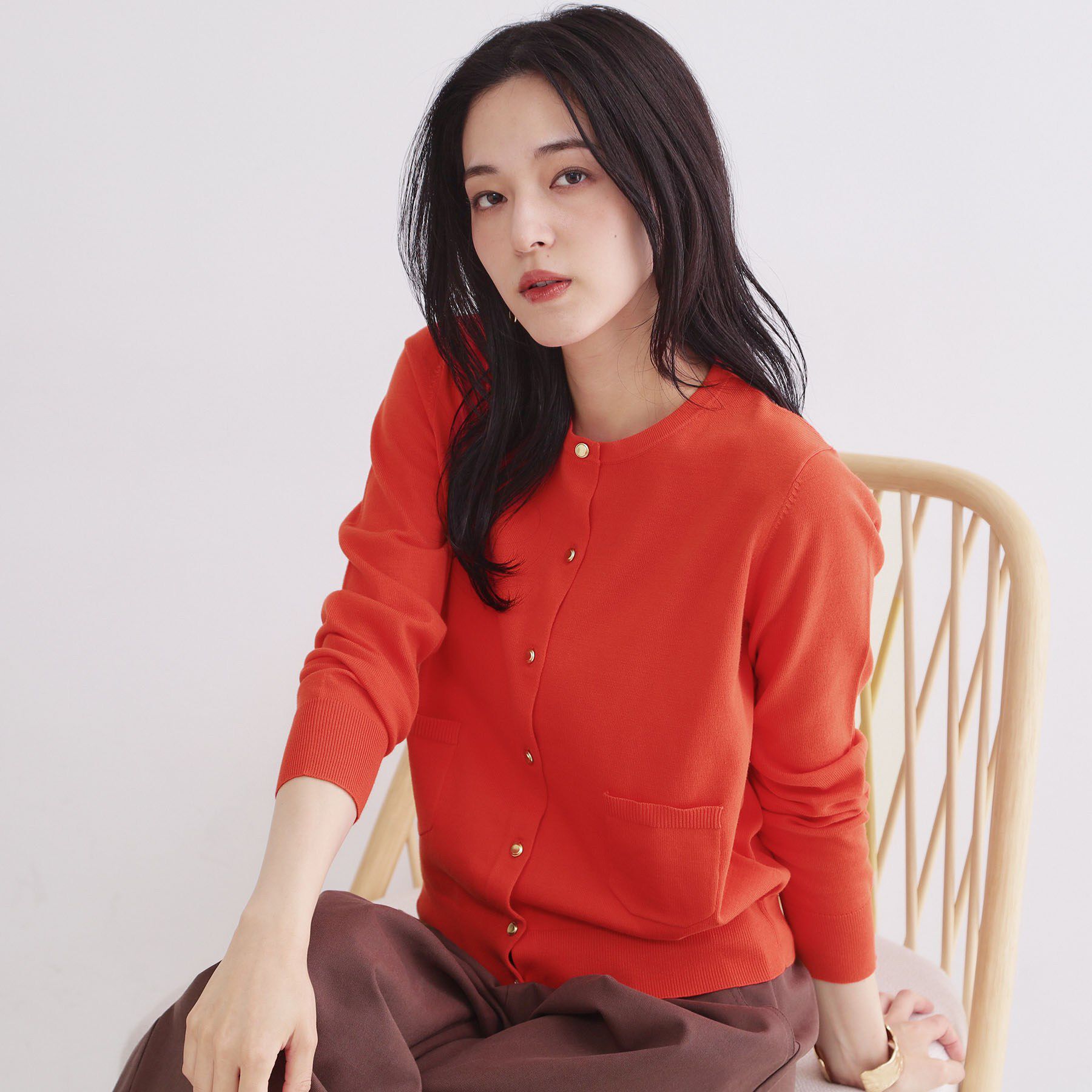 OPAQUE.CLIP「【UVケア】ポケットクルーニットカーディガン《洗濯機OK》」|カーディガン|