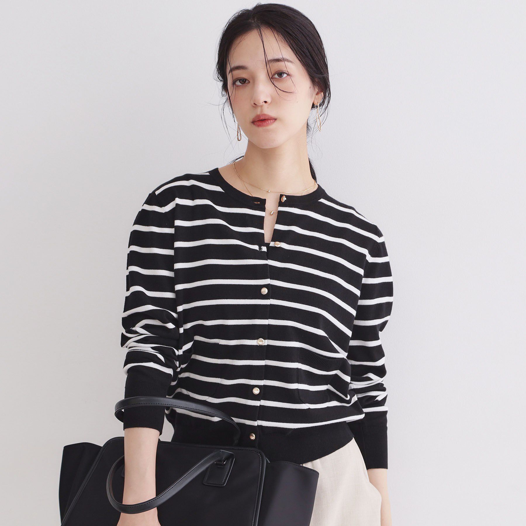 OPAQUE.CLIP「【UVケア】ポケットクルーニットカーディガン《洗濯機OK》」|カーディガン|