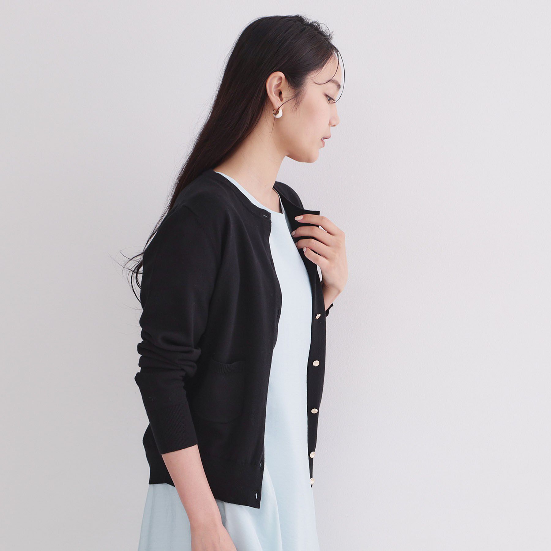 OPAQUE.CLIP「【UVケア】ポケットクルーニットカーディガン《洗濯機OK》」|カーディガン|